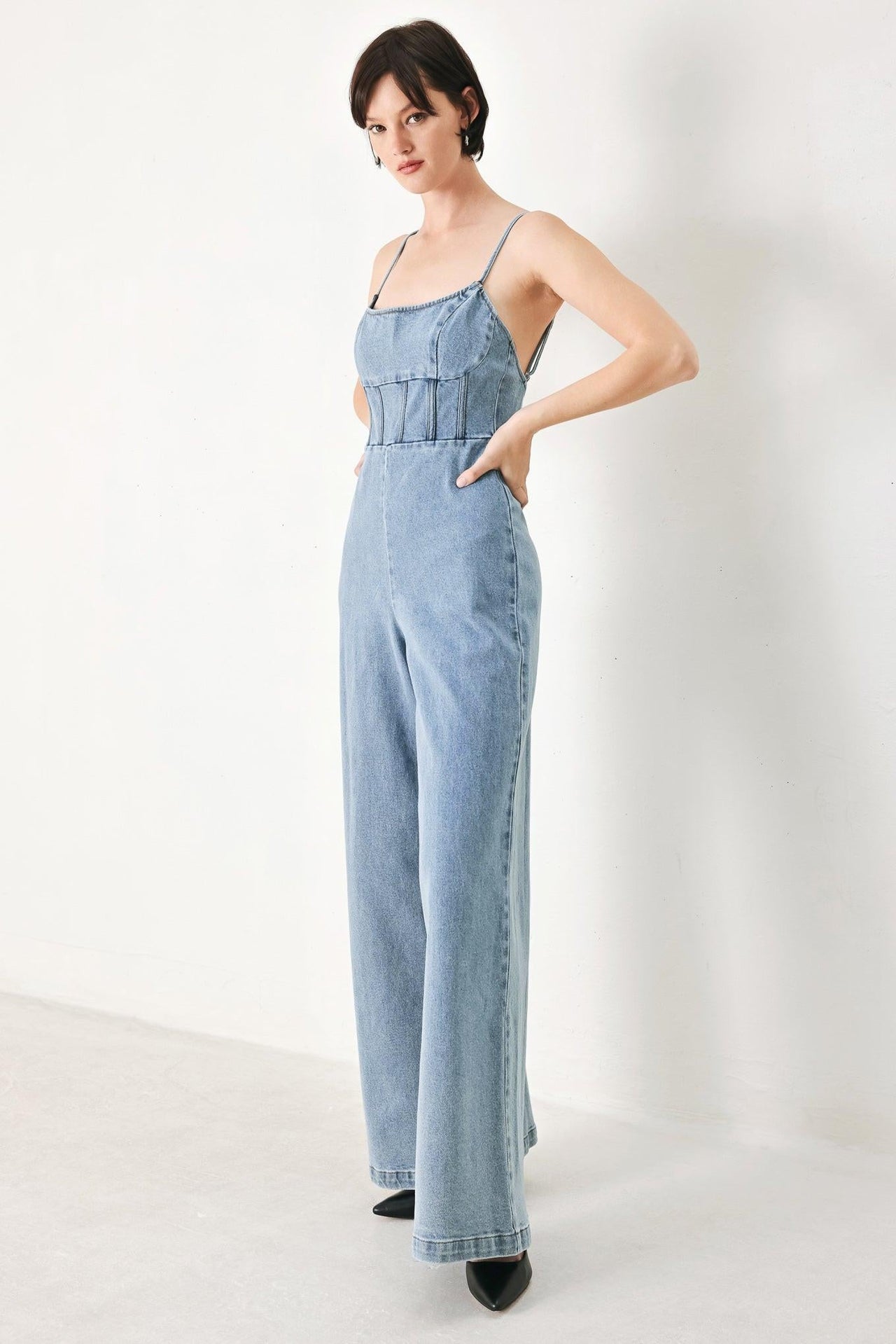 SKYLINE SWEETHEART DENIM JUMPSUIT
