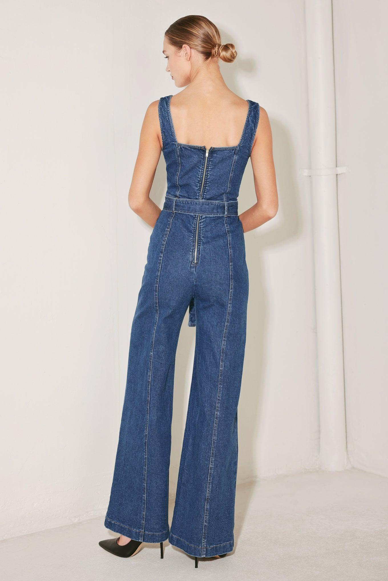 WESTSIDE GLAM DENIM JUMPSUIT