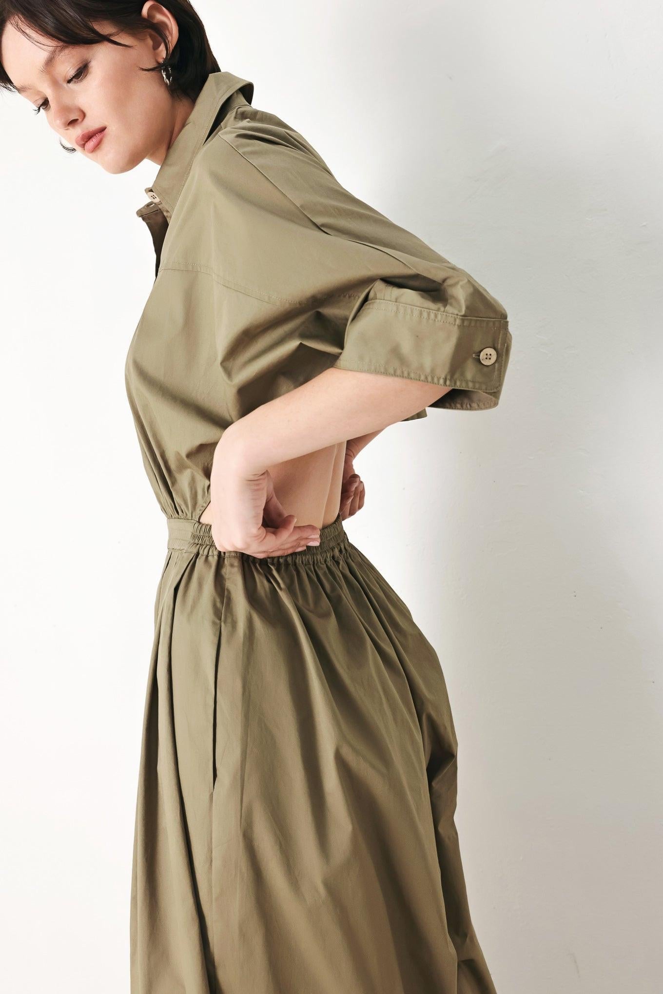 OLIVE DAYDREAM WOVEN JUMPSUIT