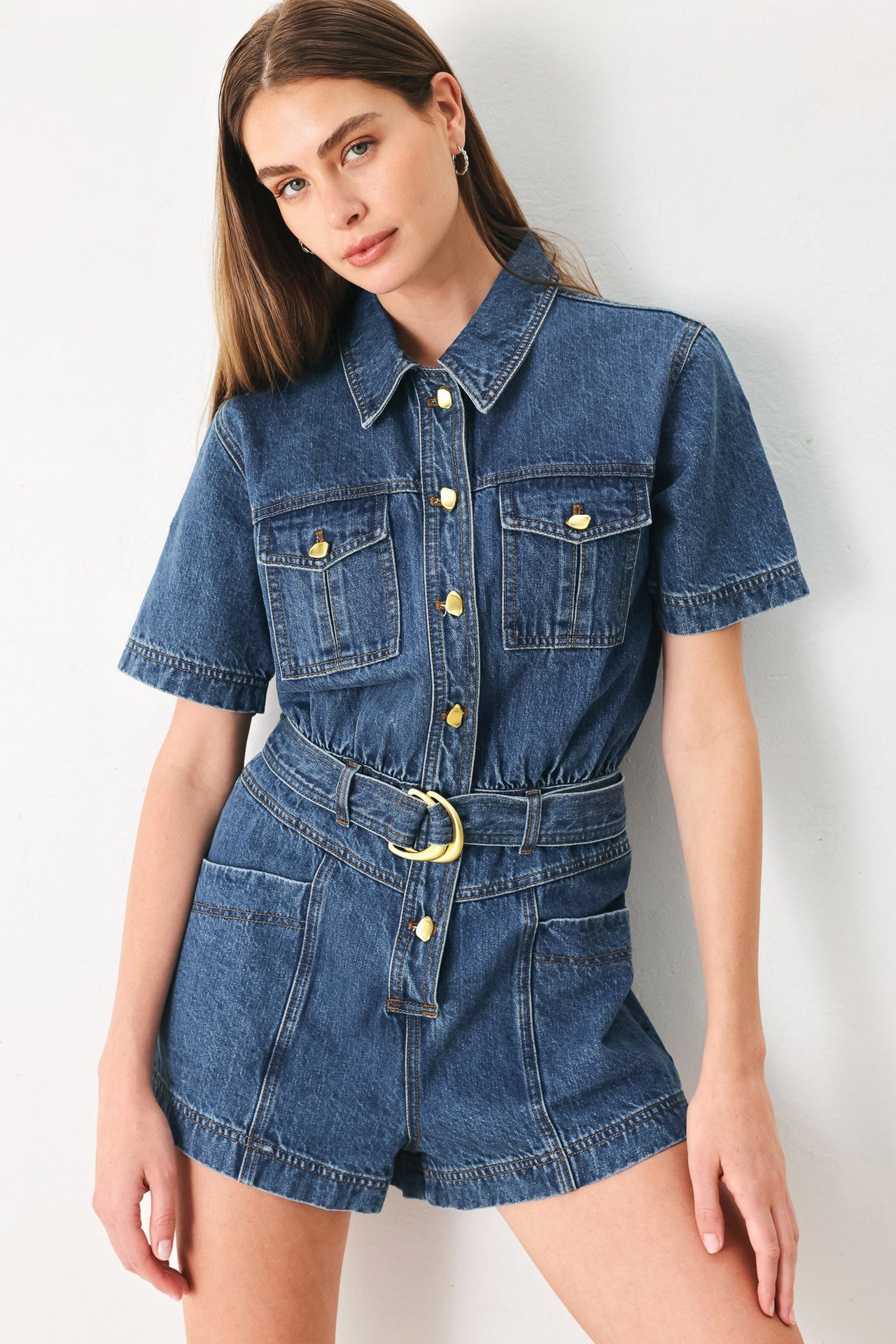 PLAY MODE DENIM ROMPER