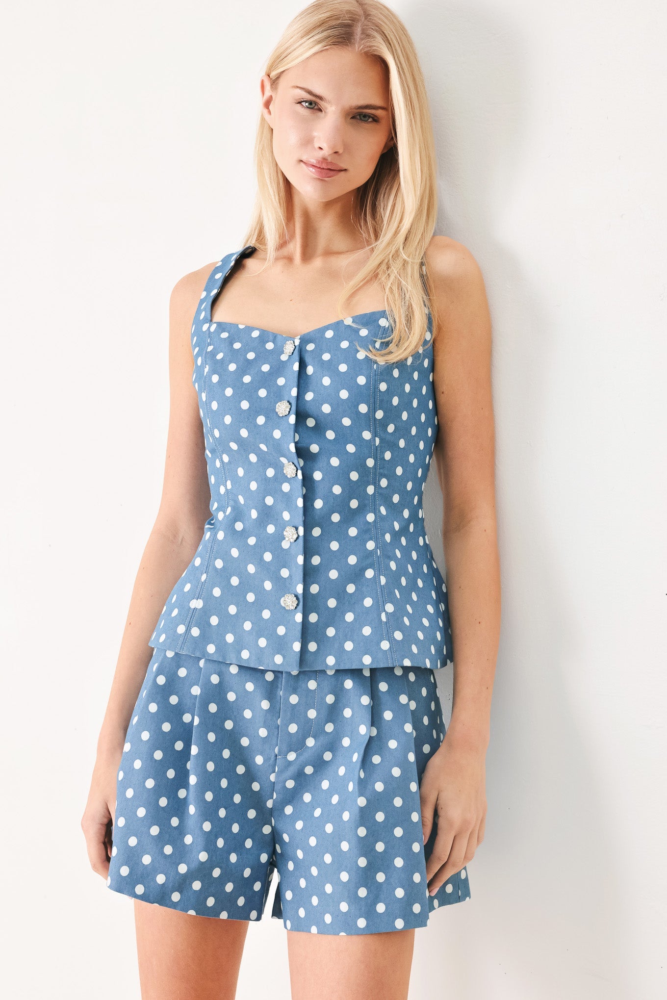 FLIRTY DOTS TIE WOVEN SHORTS
