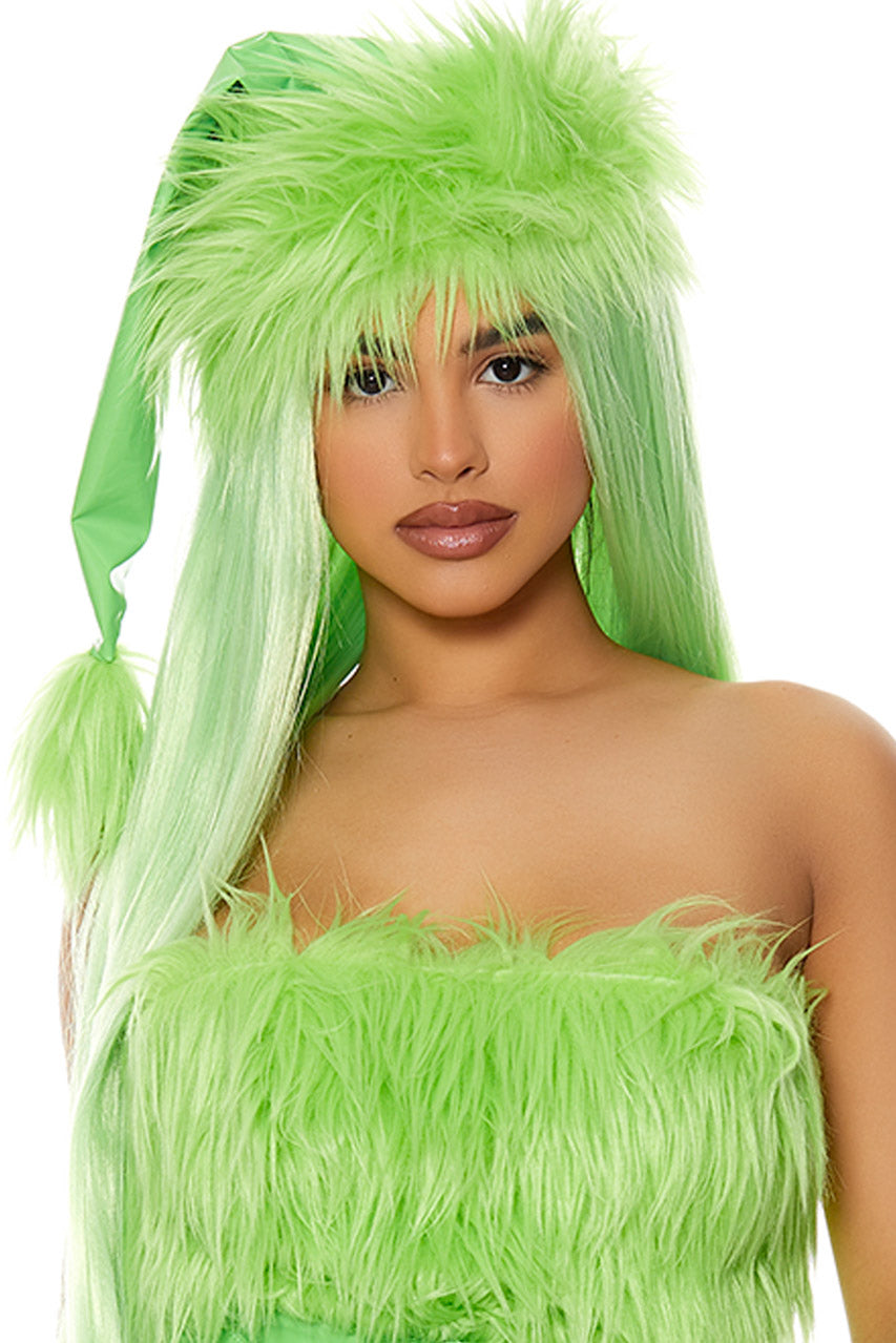 Straight Green Wig