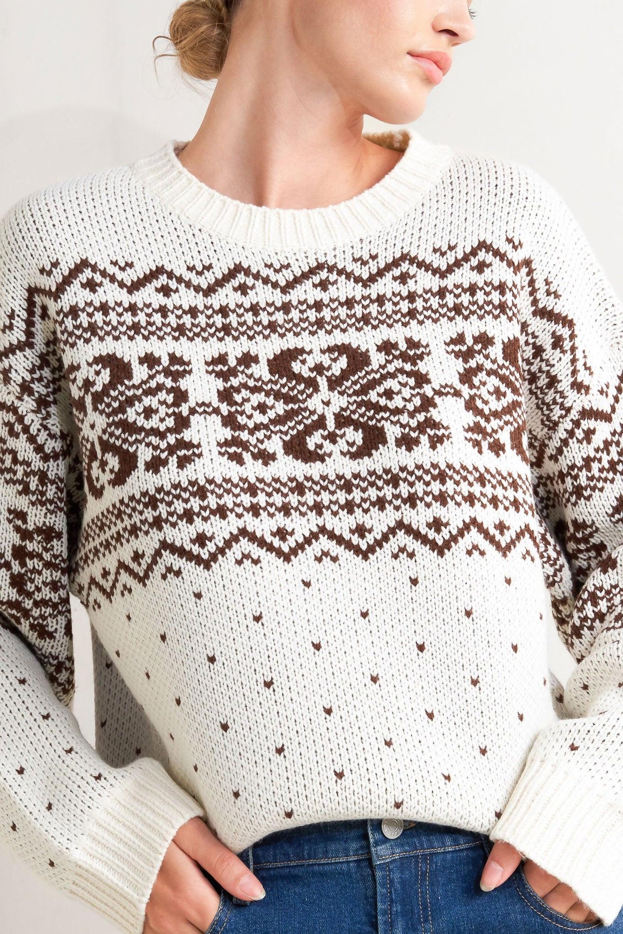 SNOWFLAKE GLAM PULLOVER SWEATER TOP
