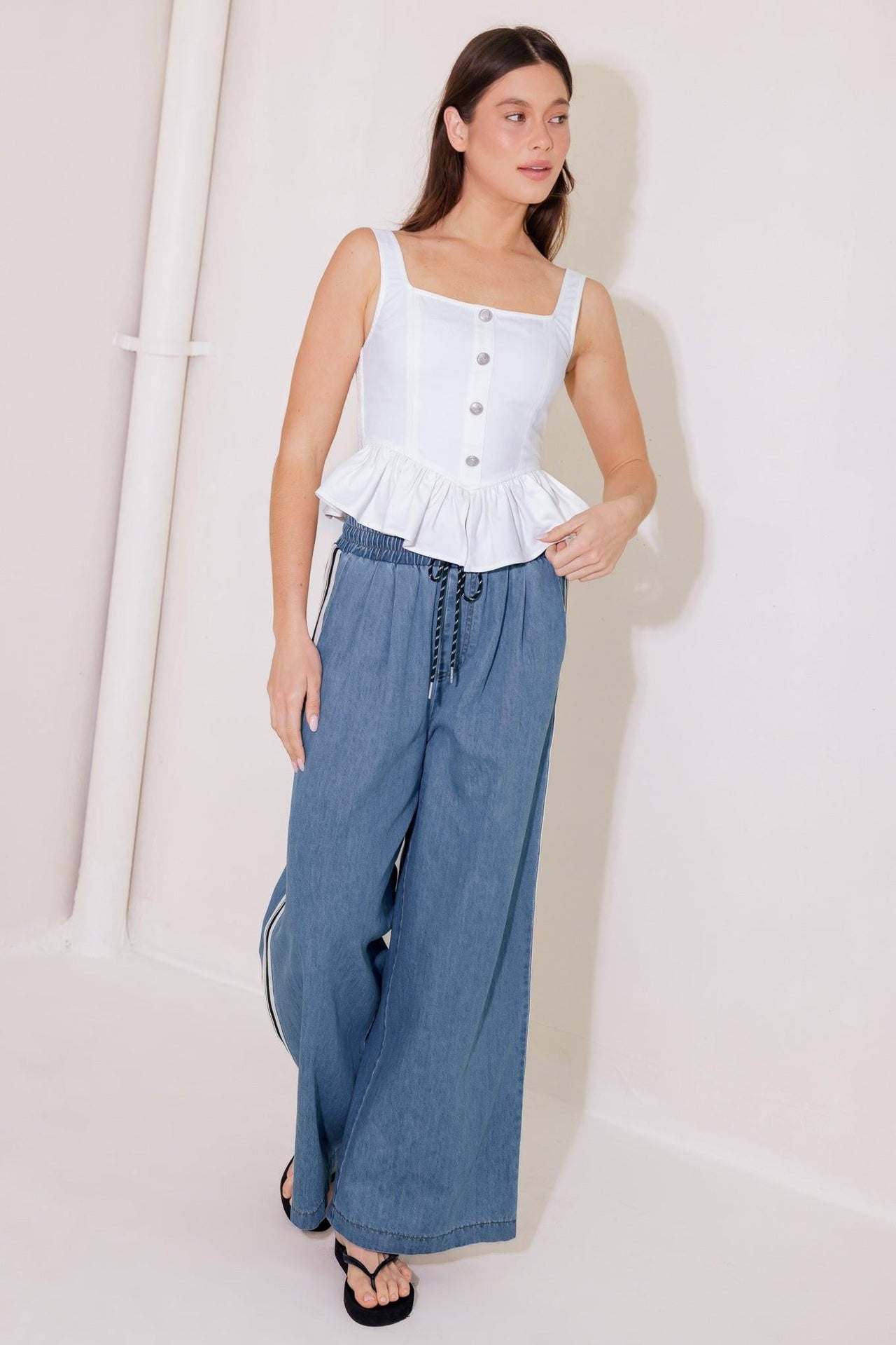 IN THIS MOMENT WHITE WOVEN TOP