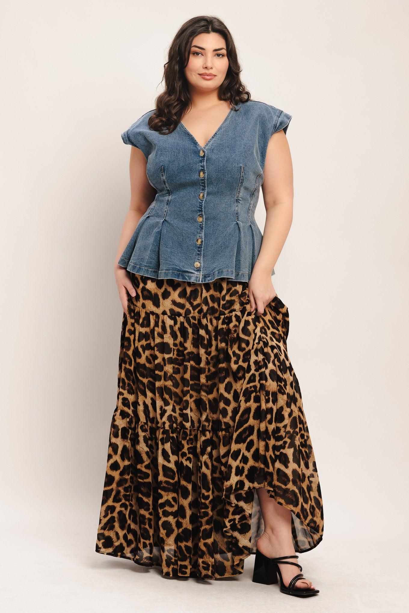 NO SECOND THOUGHT WASHED DENIM TOP