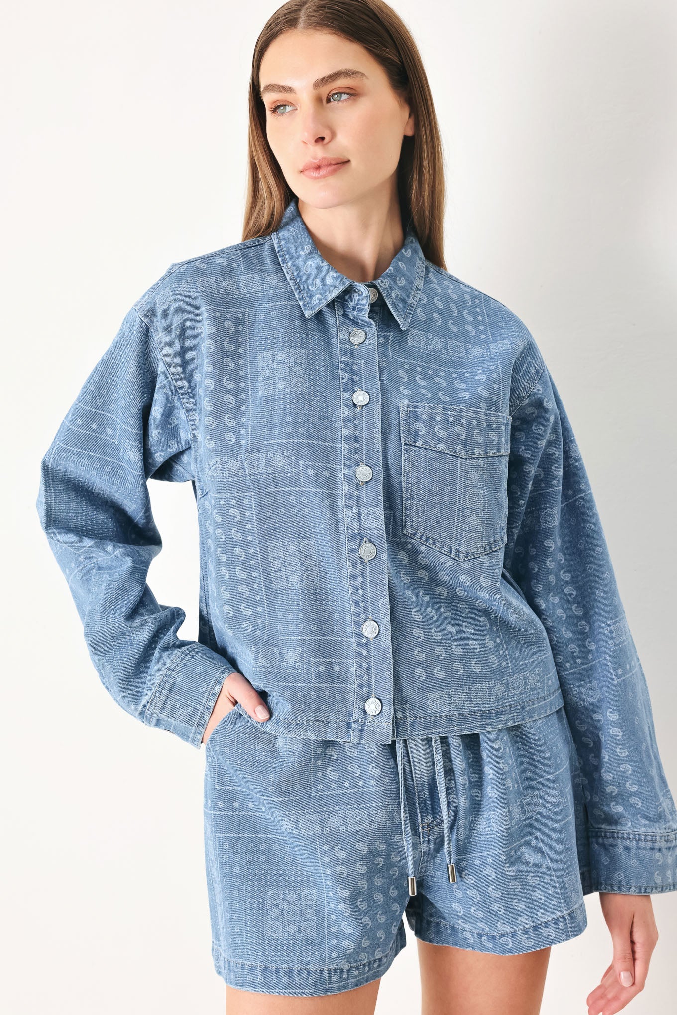 VINTAGE BANDANA DENIM JACKET
