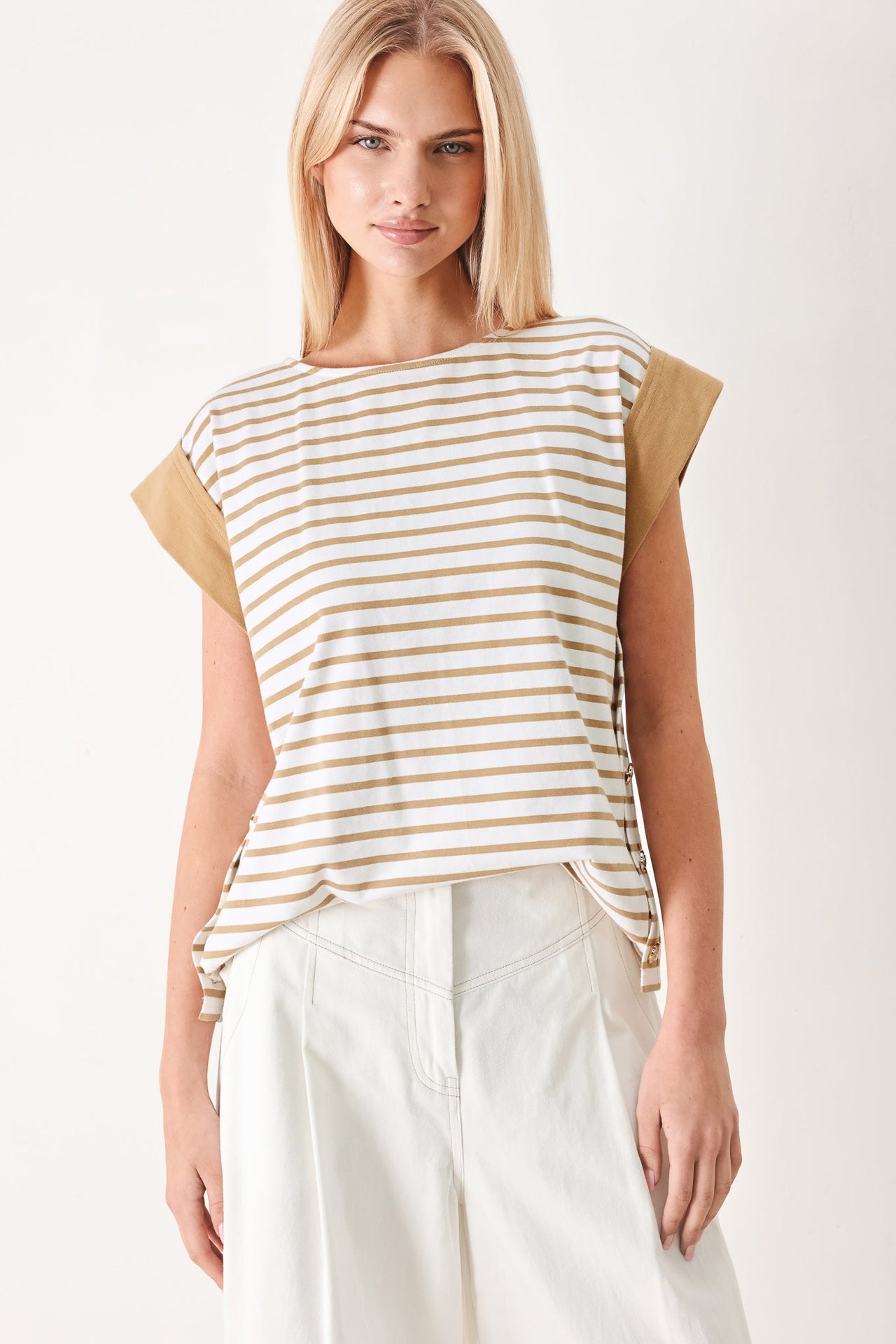 SUNSET MOOD STRIP KNIT TOP