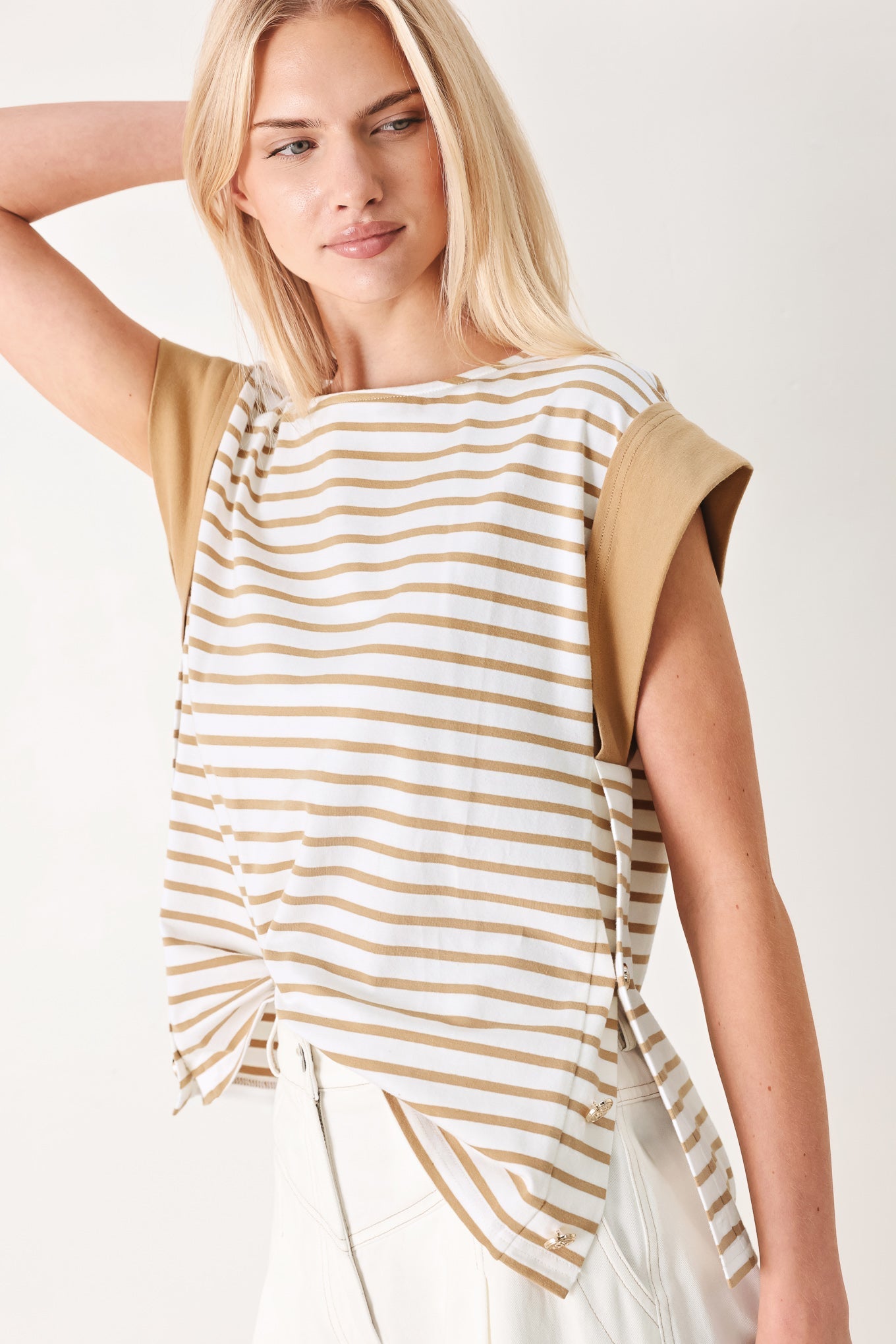 SUNSET MOOD STRIP KNIT TOP