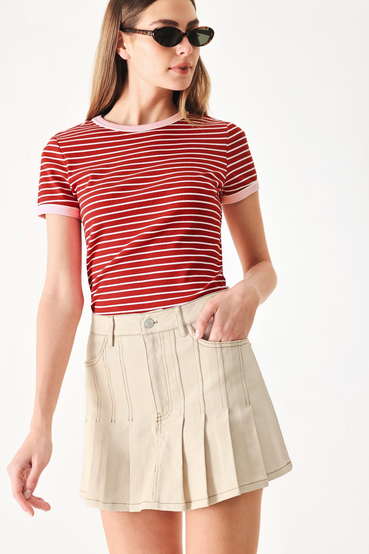 SWEET DAYDREAM STRIP KNIT TOP