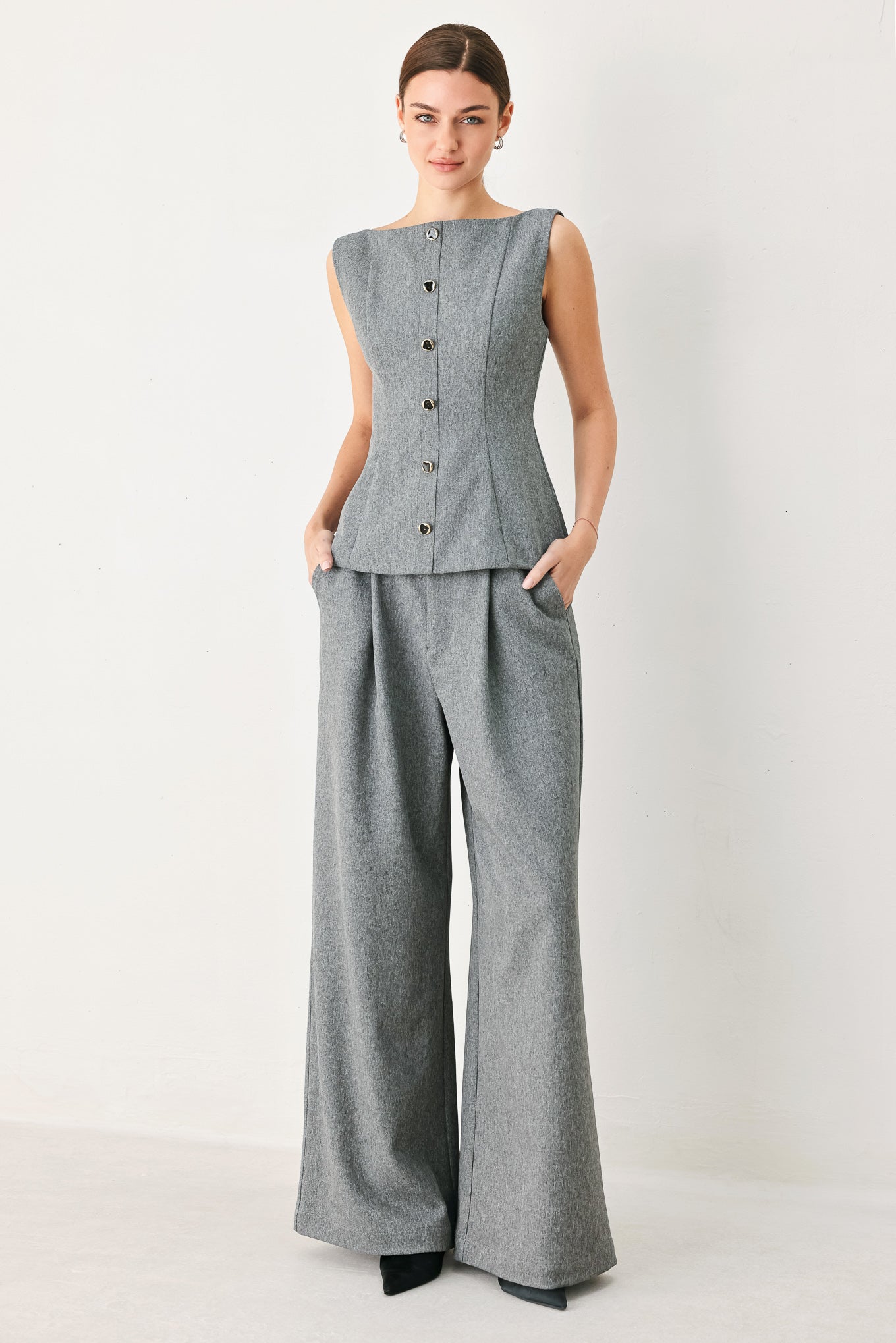 GRANITE FLOW WOVEN TOP