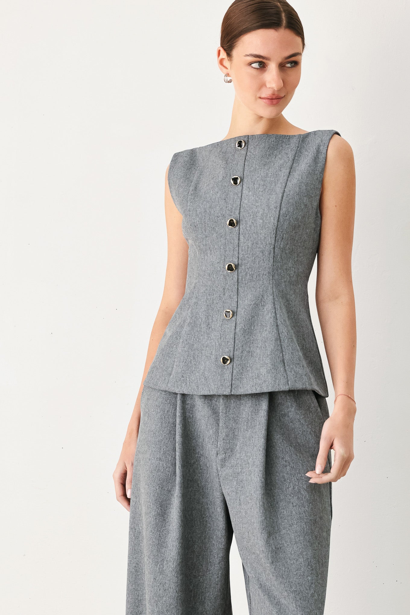 GRANITE FLOW WOVEN TOP