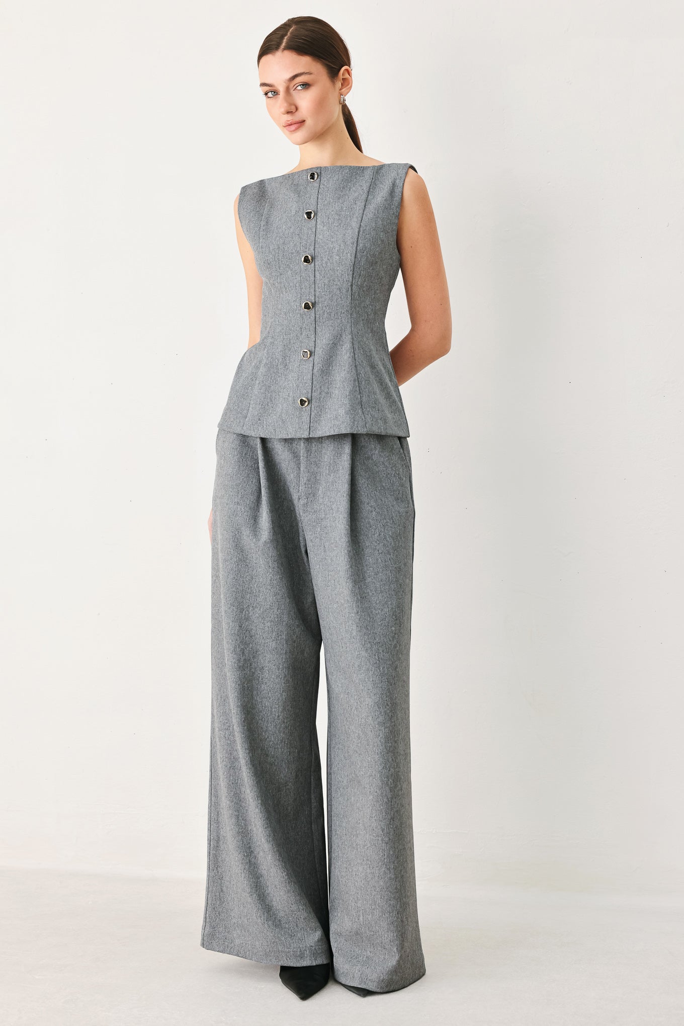 GRANITE FLOW WOVEN TOP