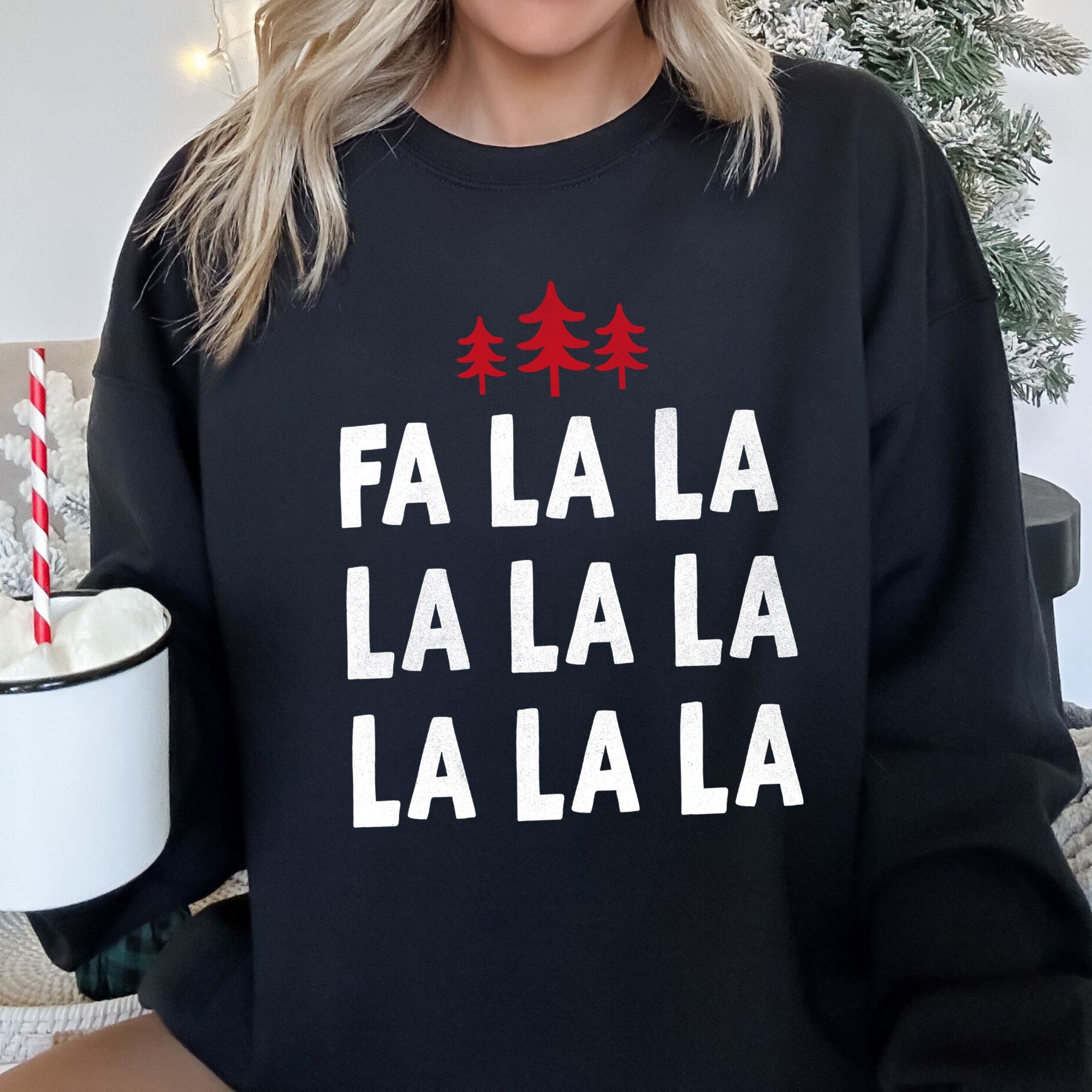 Fa La La, Retro Christmas Trees Sweatshirt