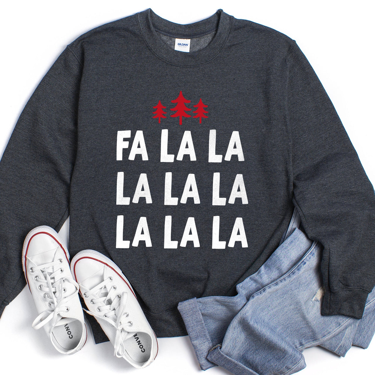 Fa La La, Retro Christmas Trees Sweatshirt