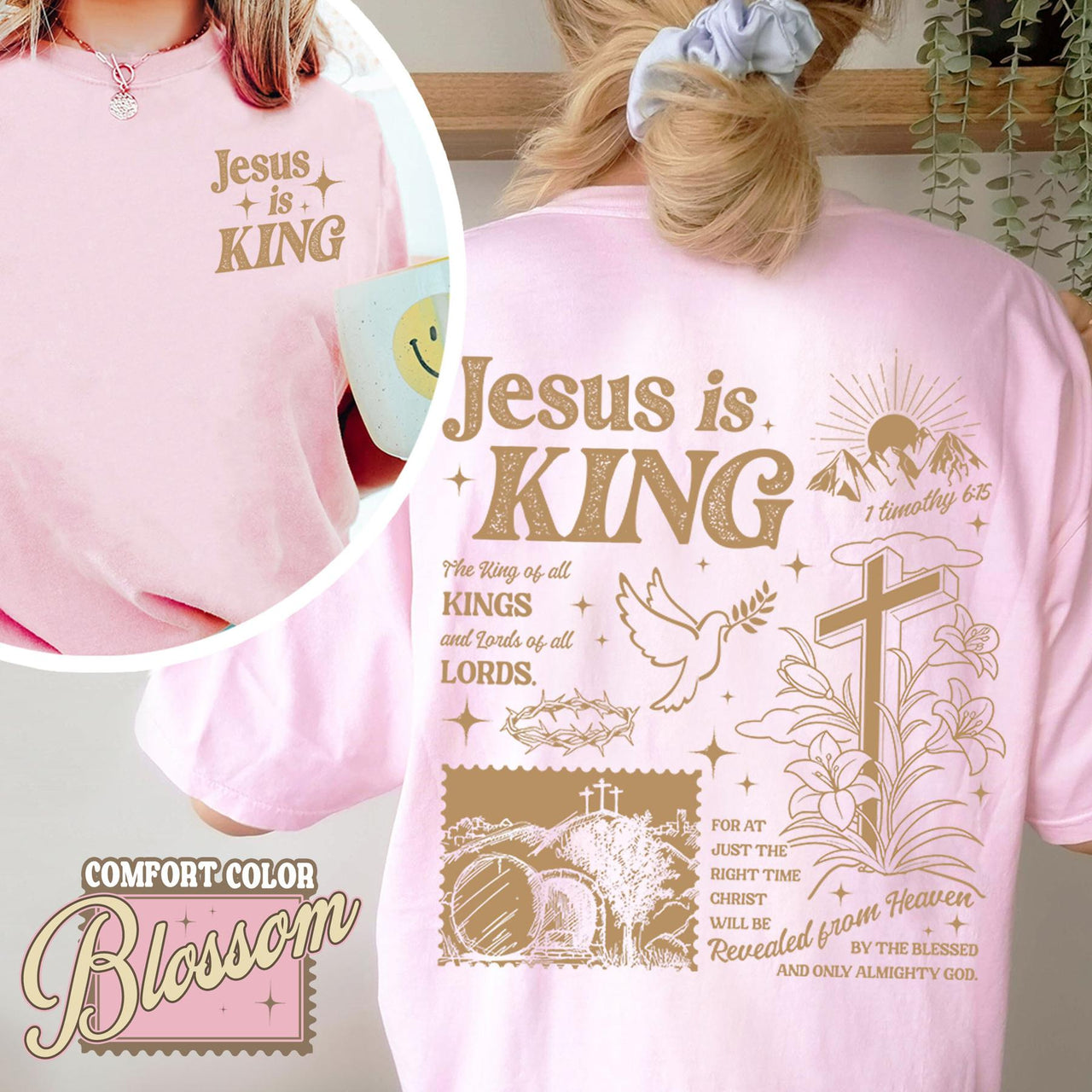 Faith-Based Jesus Is King Tee – Unisex Christian Graphic Shirt, Religious Statement Top, Christian Apparel, Bible Verse Gift
