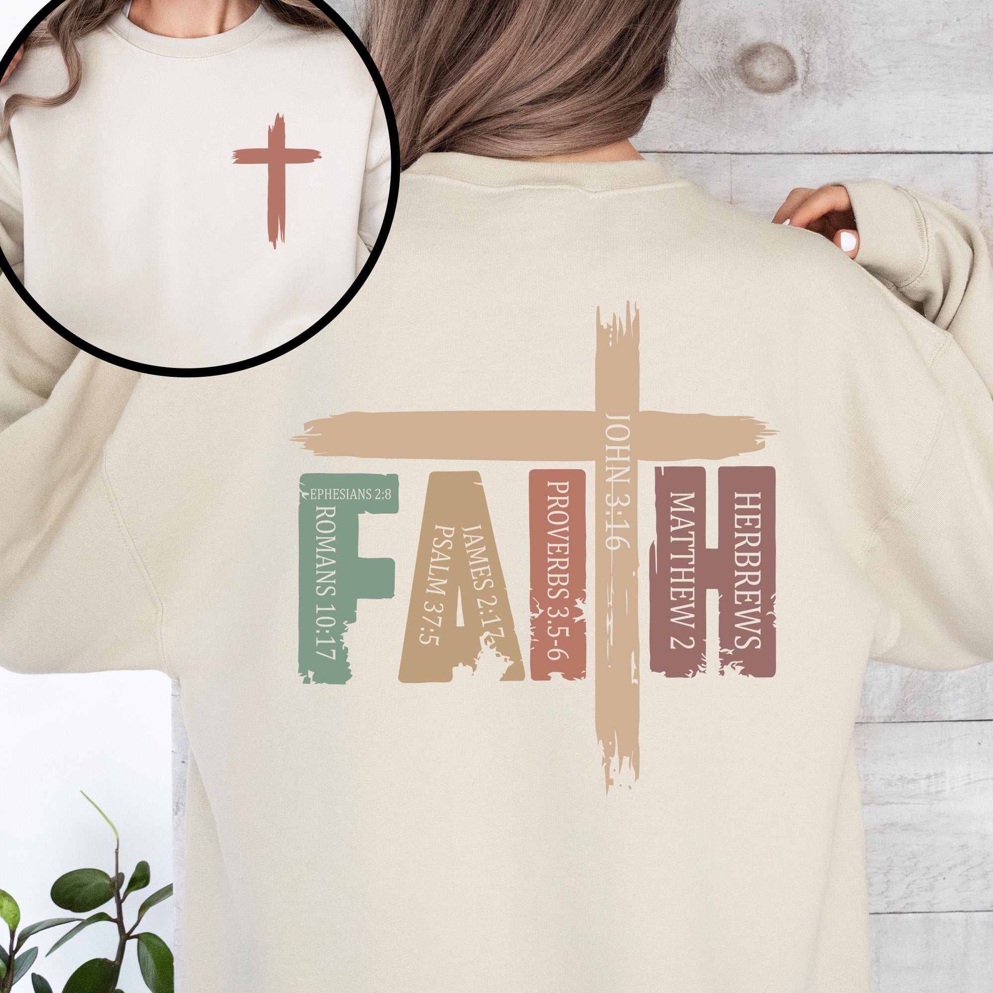 Faith Bible Verses Front Back Gospel Scripture Inspirational Christian Sweatshirt
