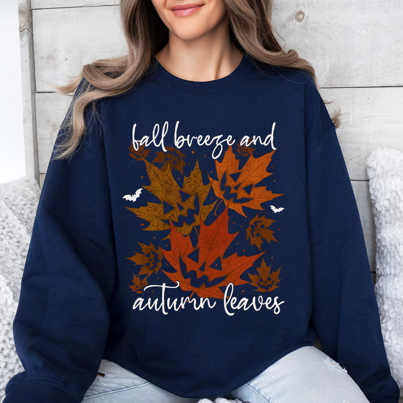 Fall Breeze and Autumn Leaves Halloween Sweatshirt