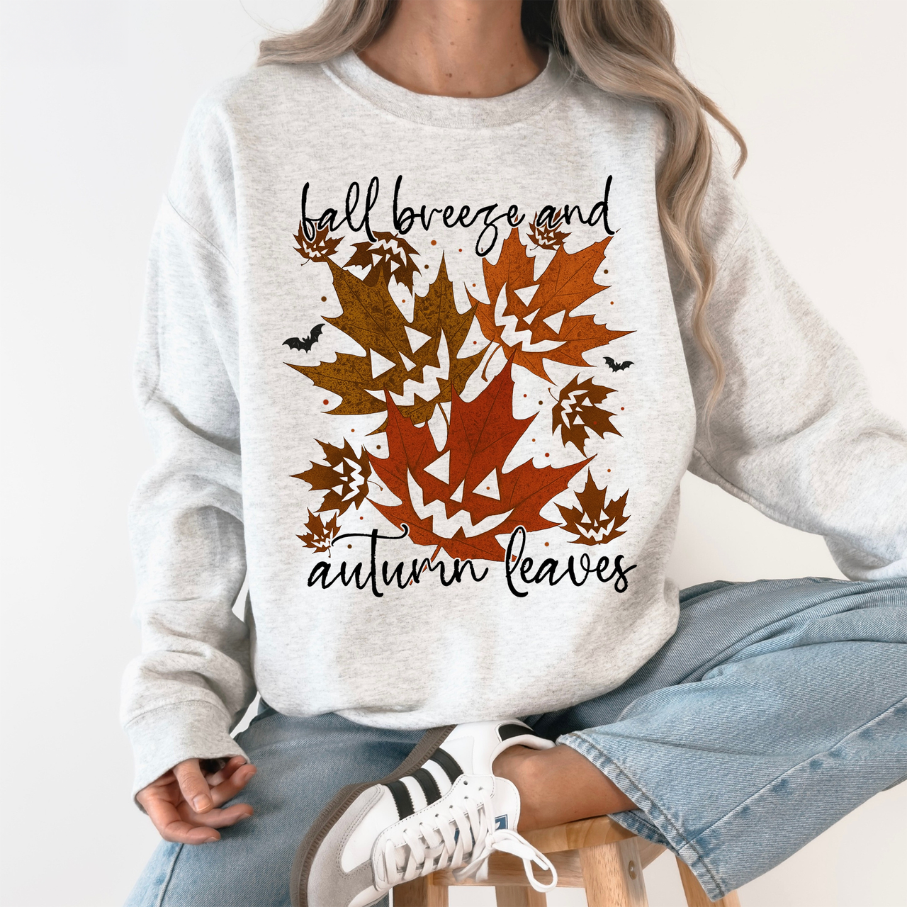 Fall Breeze and Autumn Leaves Halloween Sweatshirt