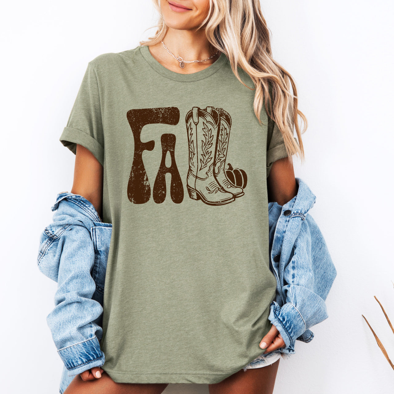Fall Cowboy Boots Western Autumn Rustic Heritage And Seasonal Charm Collection Graphic Tee
