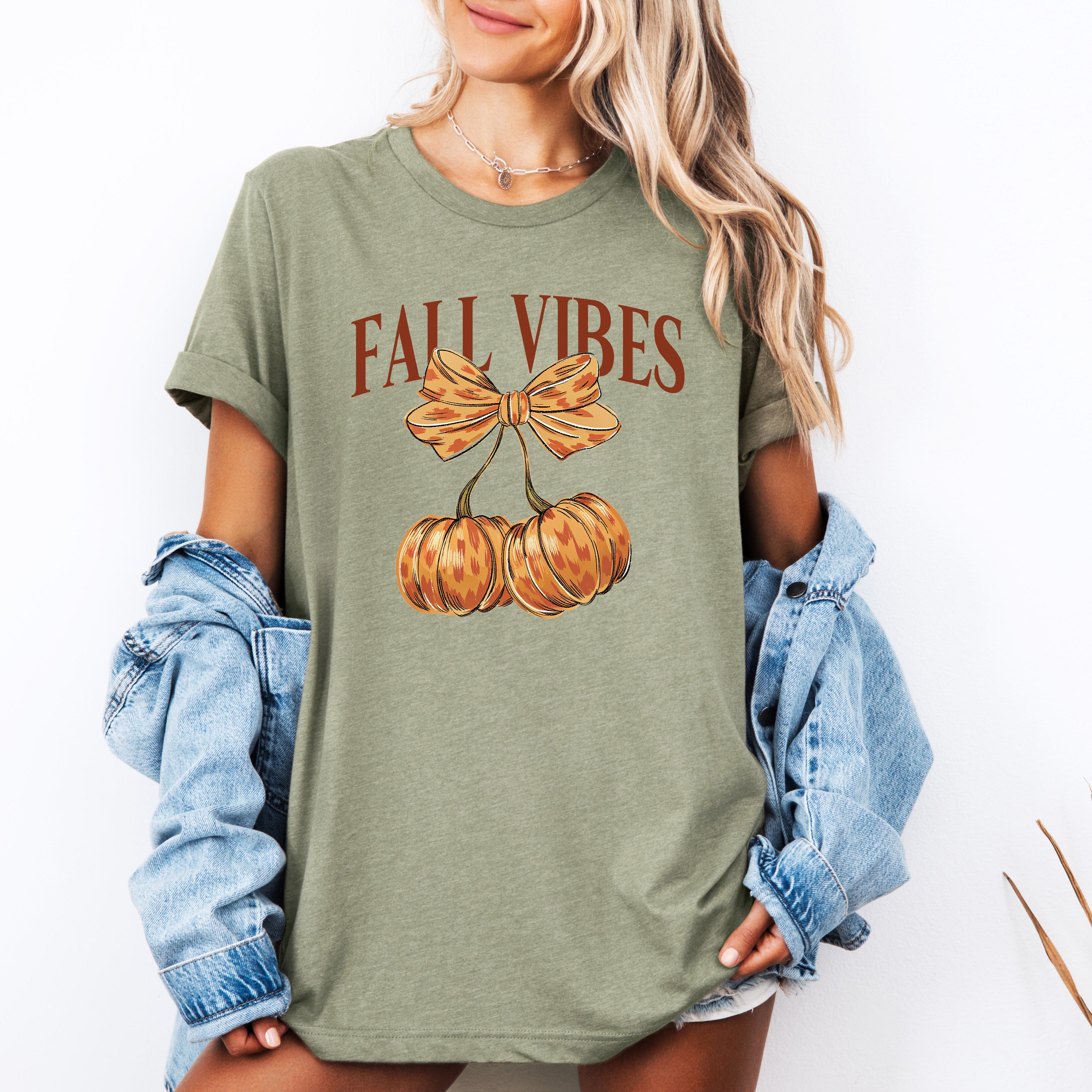 Fall Vibes, Pumpkins, Cherry, Autumn, Halloween Seasonal Edition Limited Graphic Tee
