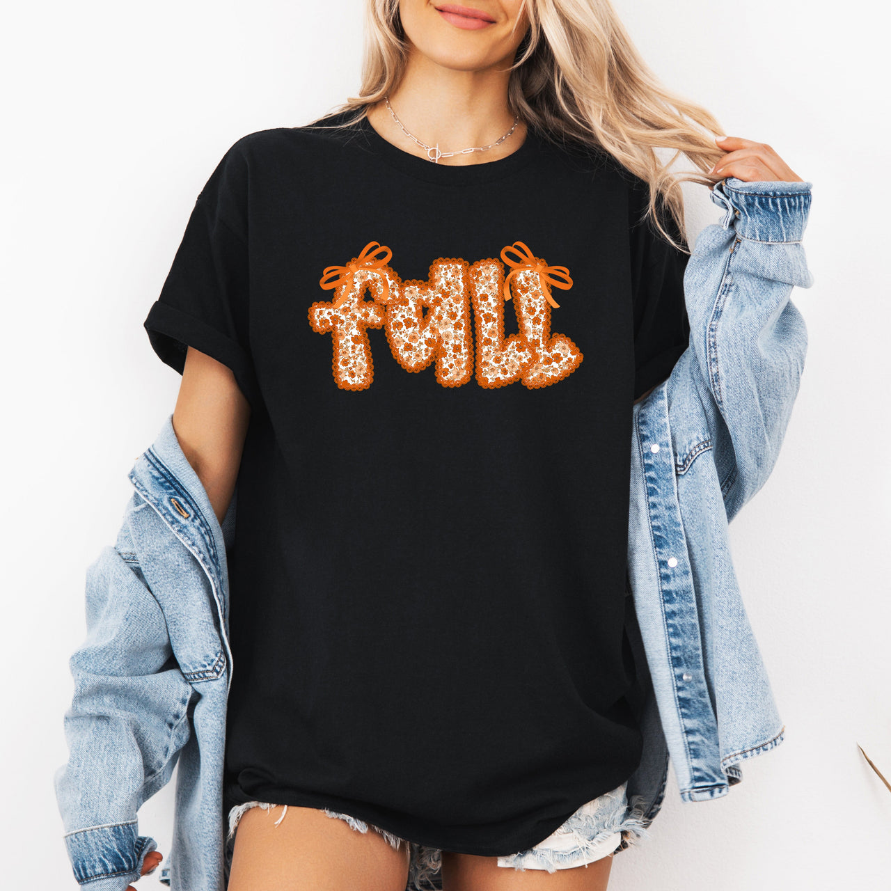 Fall Beautiful Bows Ribbons Colorful Autumn Coquette Capsule Collection Graphic Tee