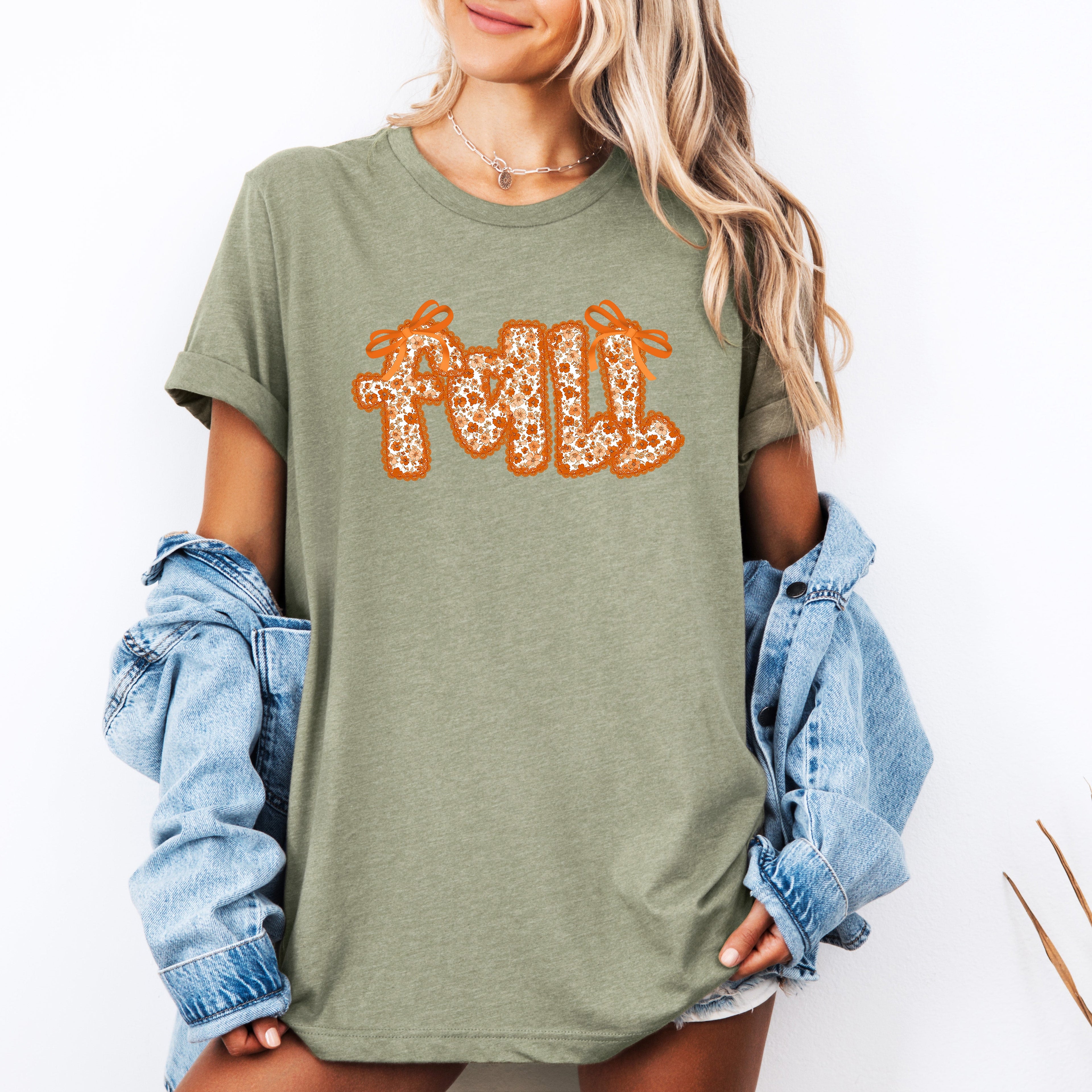 Fall Beautiful Bows Ribbons Colorful Autumn Coquette Capsule Collection Graphic Tee