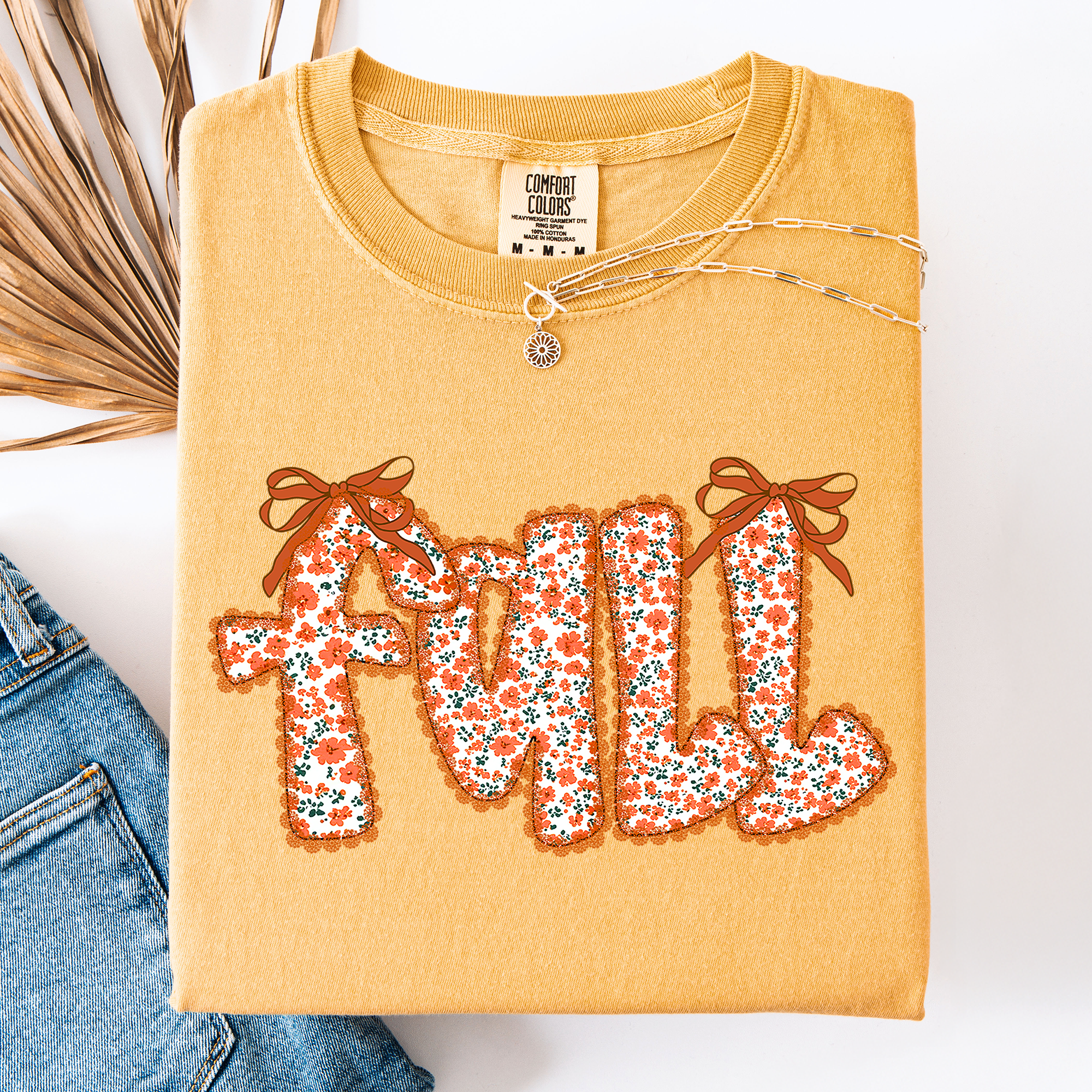 Fall Beautiful Ribbons Colorful Autumn Coquette Comfort Colors Tee