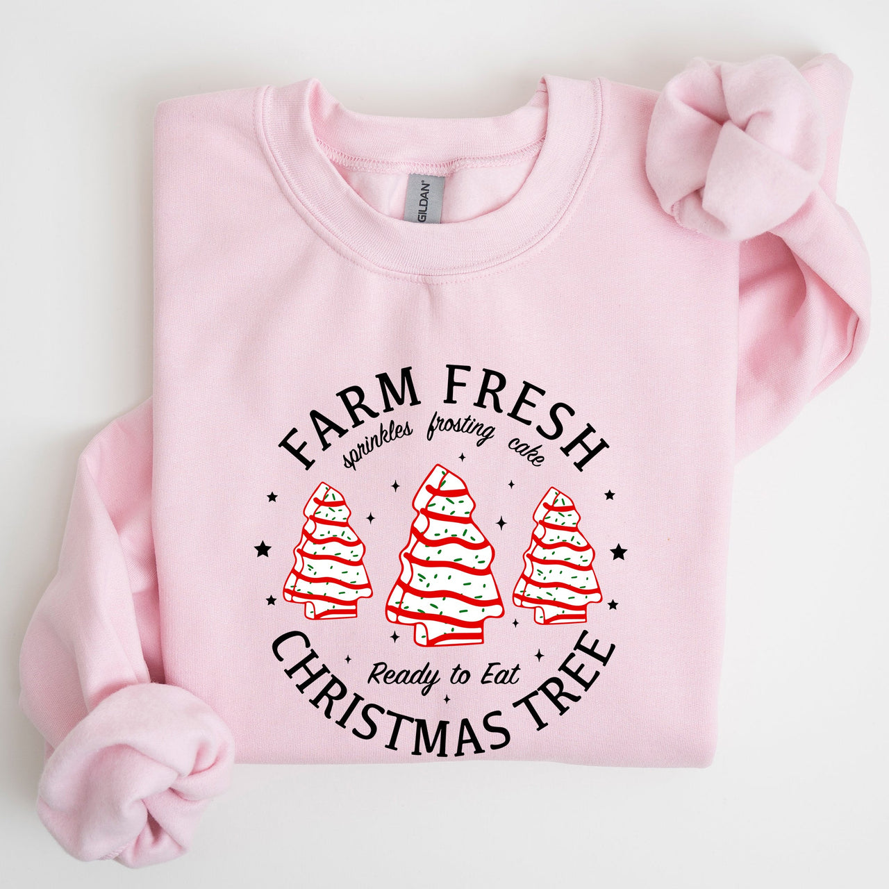 Farm Fresh Christmas Tree, Cake, Winter, Santa, Xmas Collection Graphic Sweatshirt