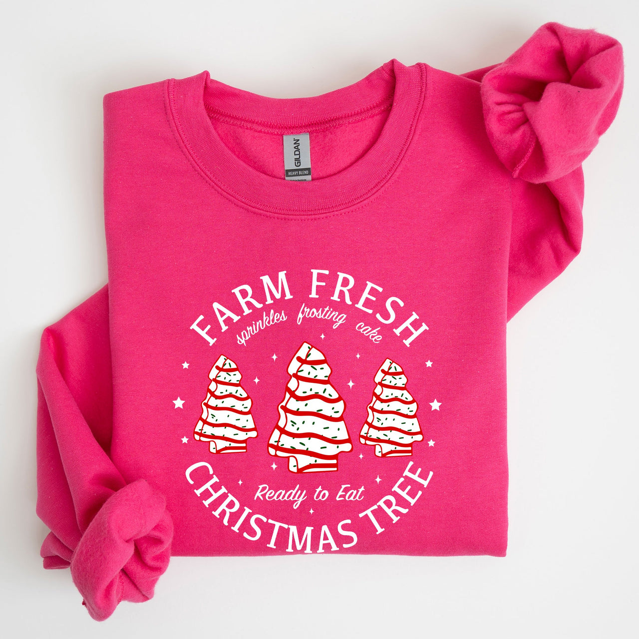 Farm Fresh Christmas Tree, Cake, Winter, Santa, Xmas Collection Graphic Sweatshirt