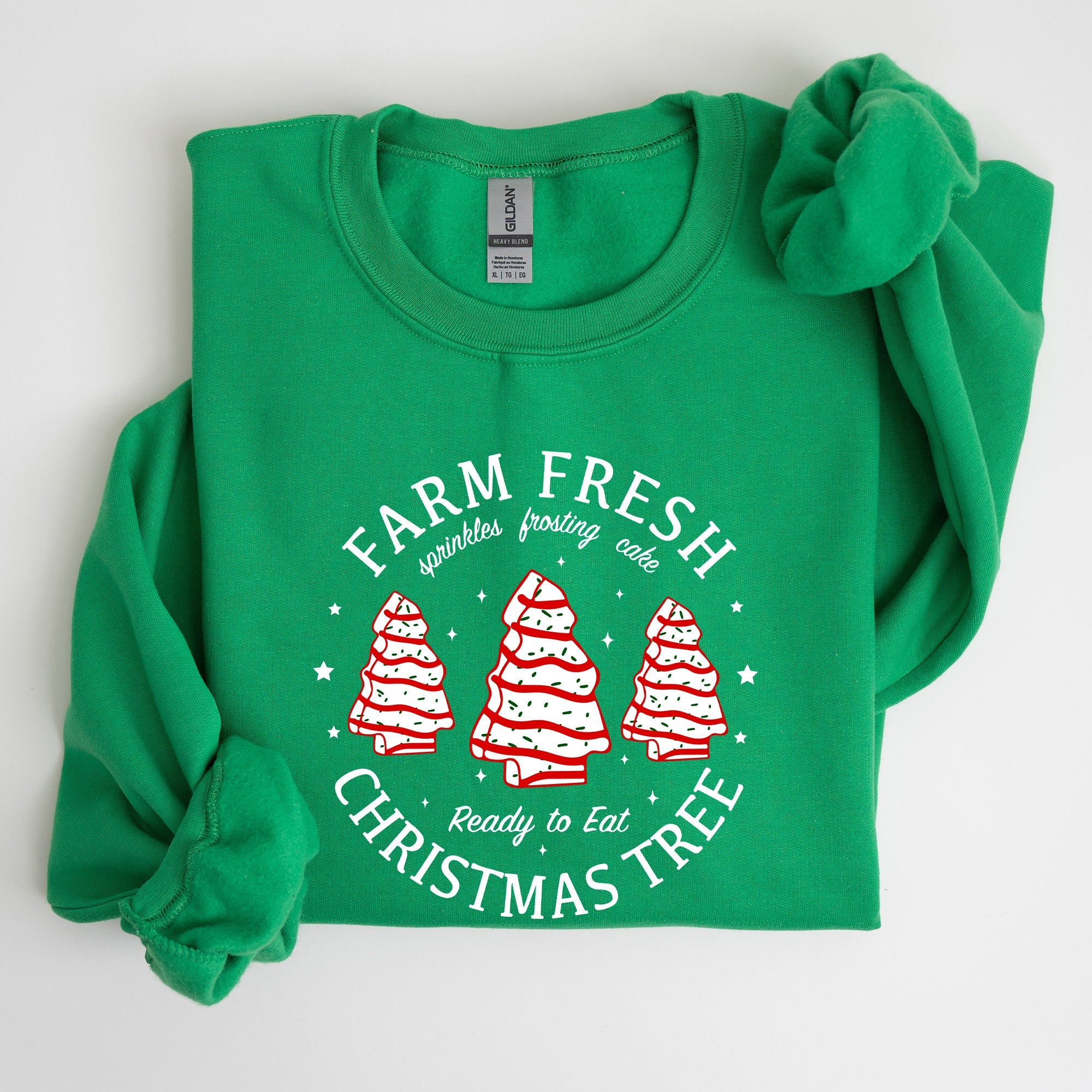 Farm Fresh Christmas Tree, Cake, Winter, Santa, Xmas Collection Graphic Sweatshirt