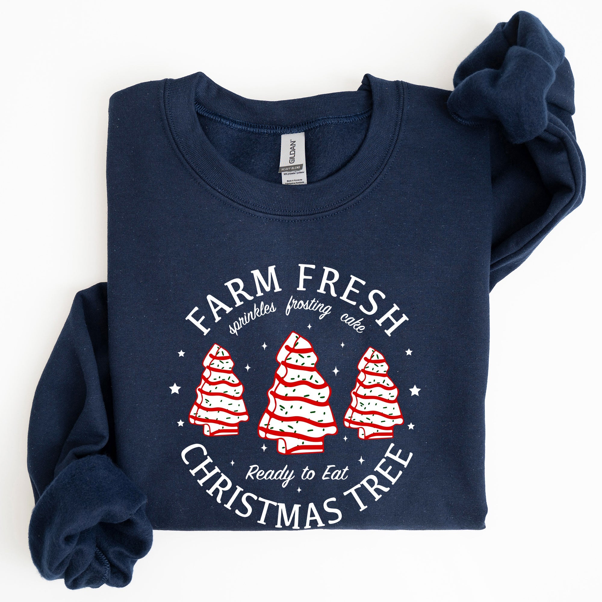 Farm Fresh Christmas Tree, Cake, Winter, Santa, Xmas Collection Graphic Sweatshirt
