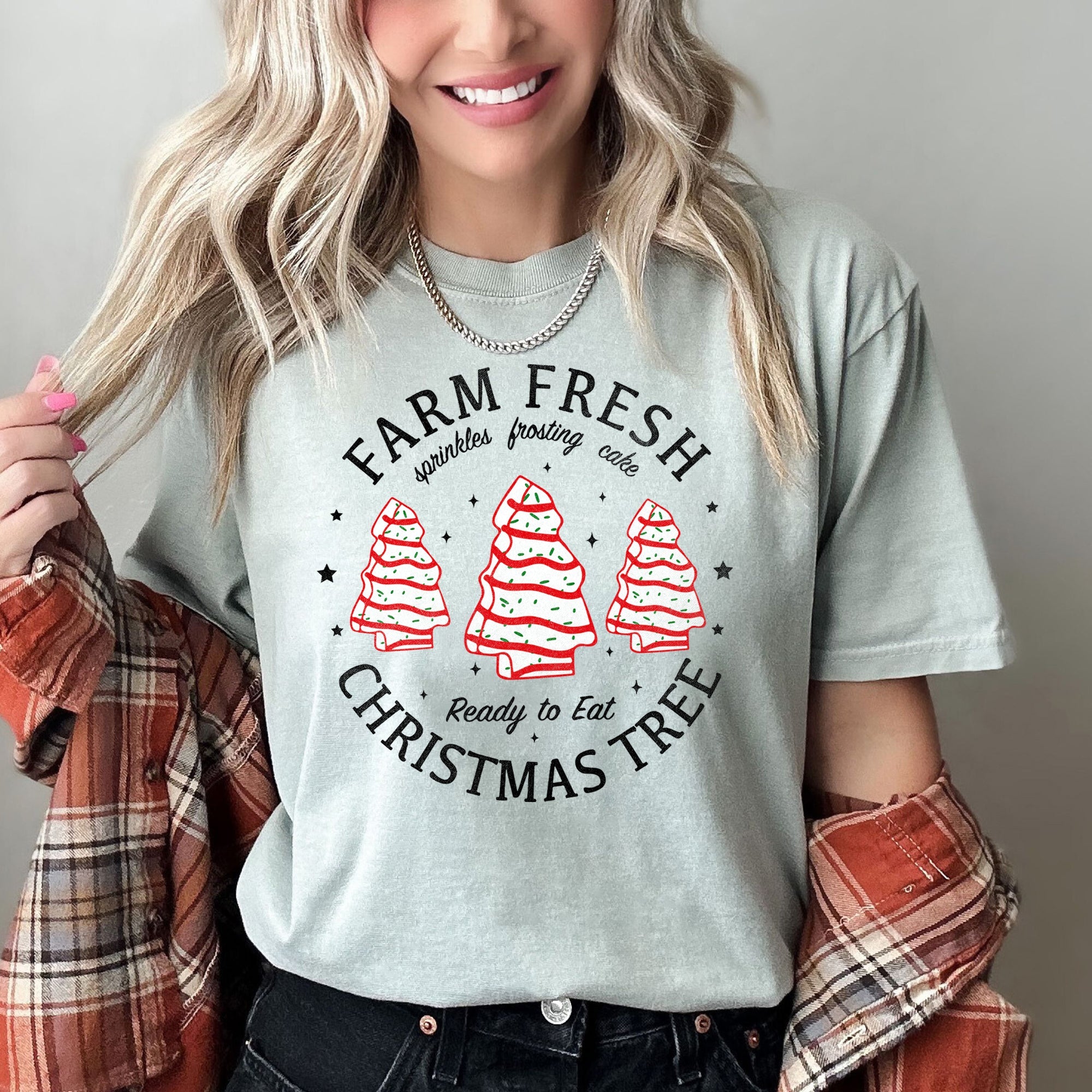 Farm Fresh Christmas Tree, Cakes, Little Debbit, Retro, Sweets Comfort Colors Tee