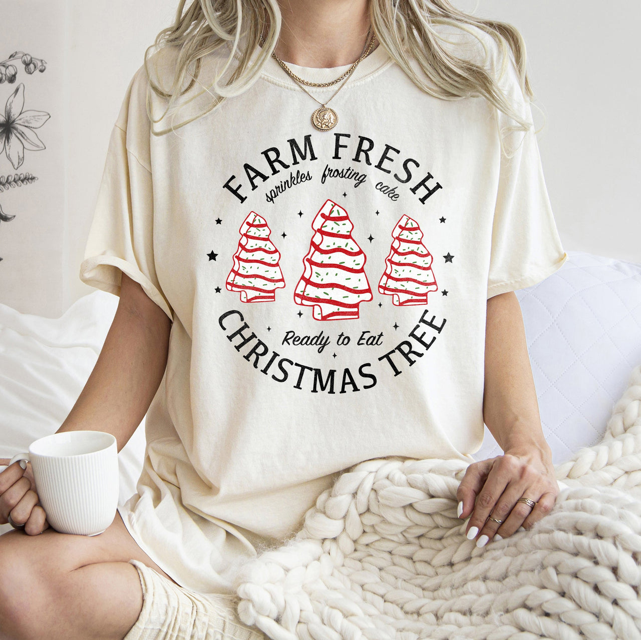 Farm Fresh Christmas Tree, Cakes, Little Debbit, Retro, Sweets Comfort Colors Tee