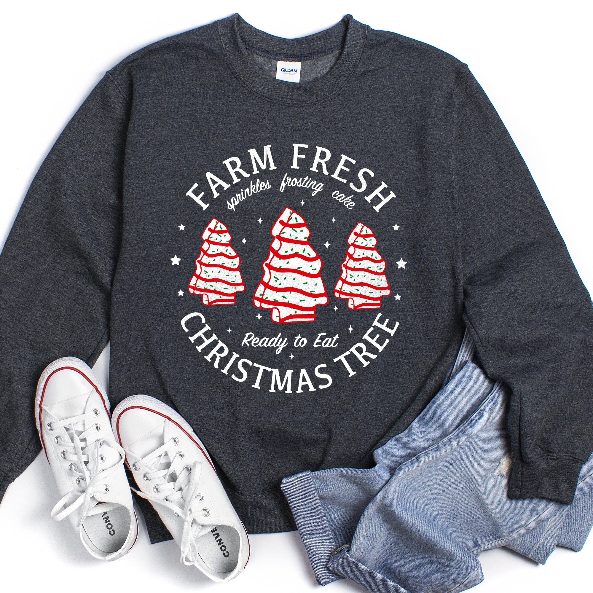 Farm Fresh Christmas Tree Cakes Festive Seasonal Treats For The Holidays Cozy Comfort Sweatshirt