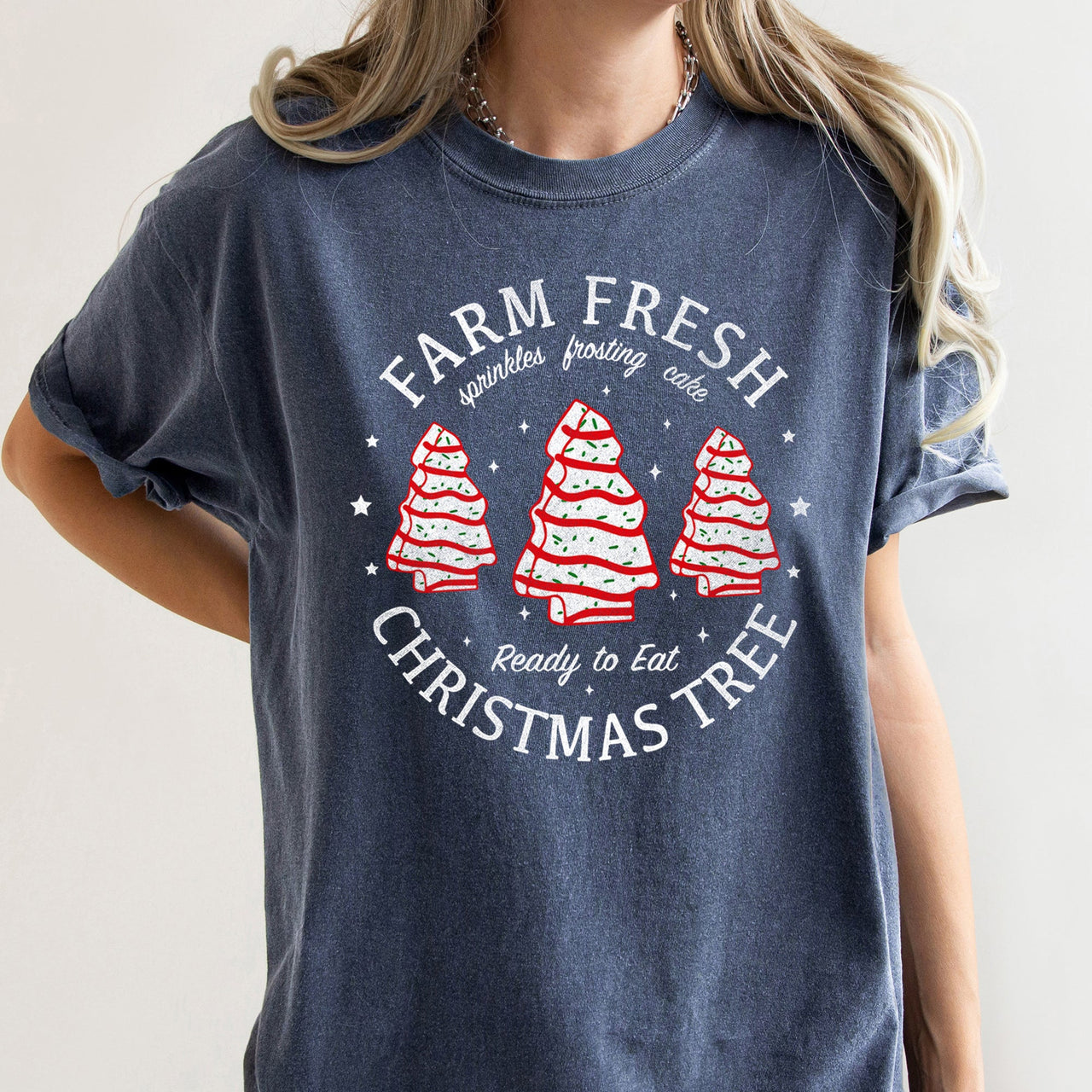 Farm Fresh Christmas Tree, Cakes, Little Debbit, Retro, Sweets Comfort Colors Tee