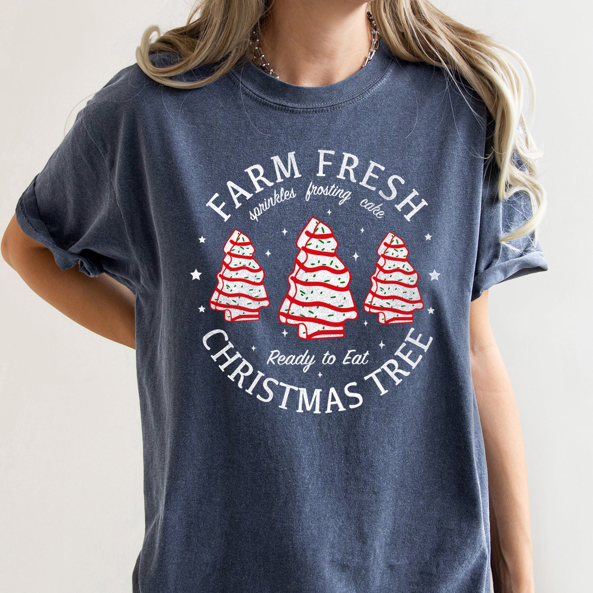 Farm Fresh Christmas Tree, Cakes, Little Debbit, Retro, Sweets Comfort Colors Tee