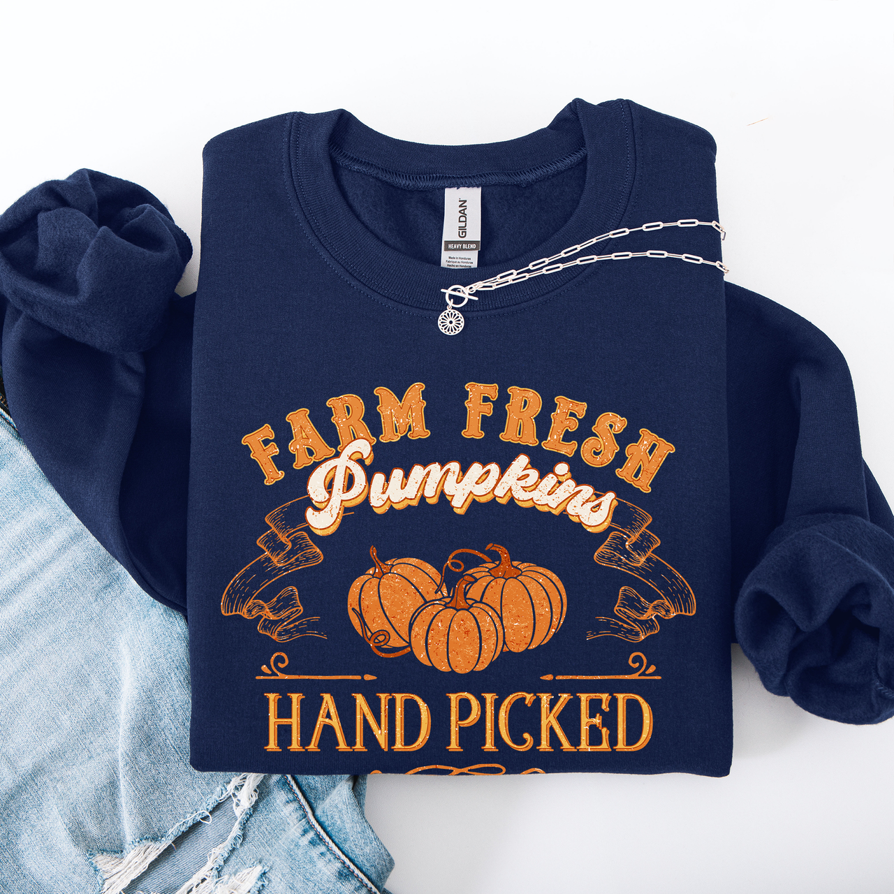 Farm Fresh Pumpkins Hand Picked Halloween Fall Autumn Sweatshirt