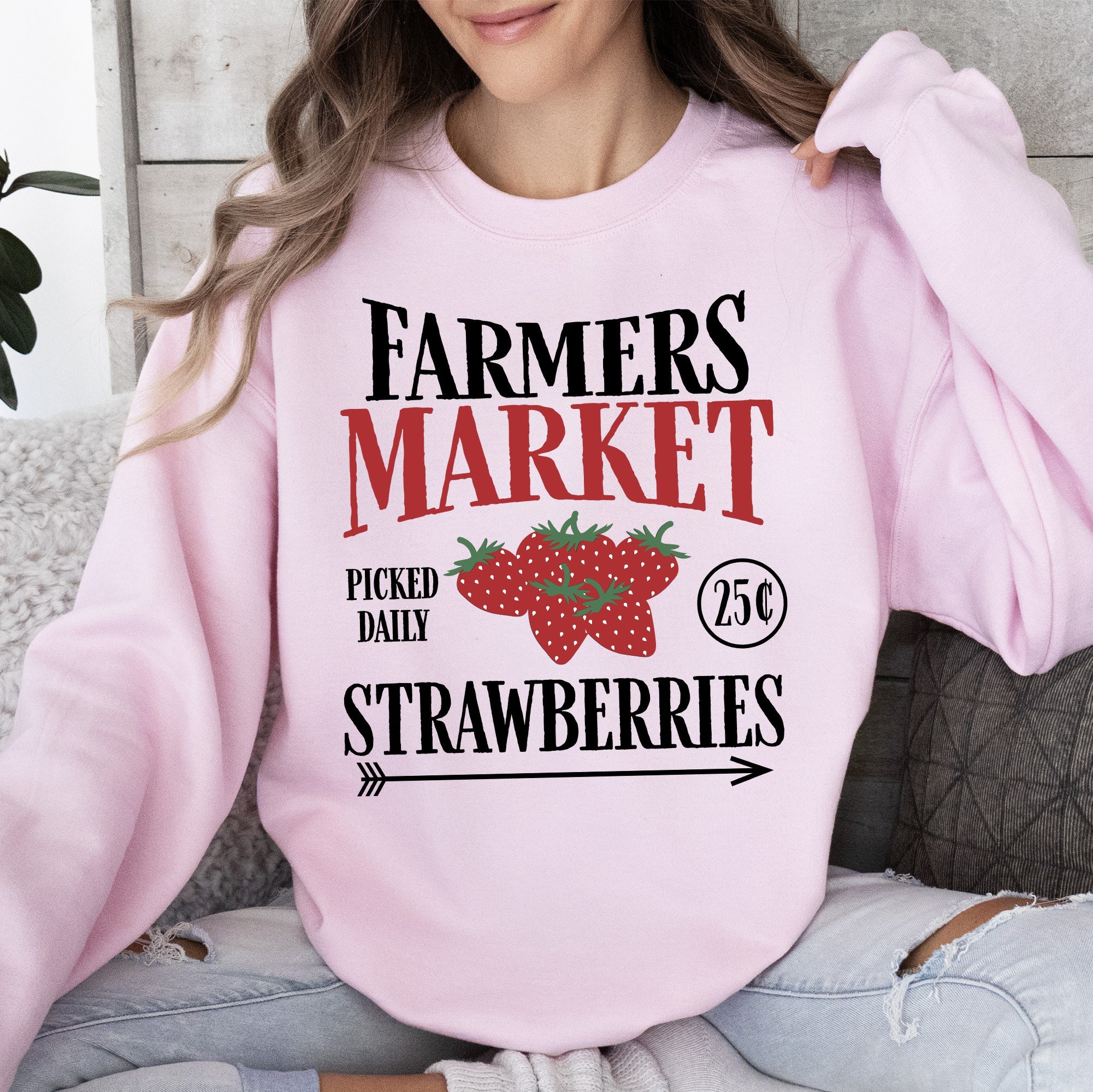 Farmers Market Fresh Strawberries Berries Farm Life Countryside Charm Sweatshirt