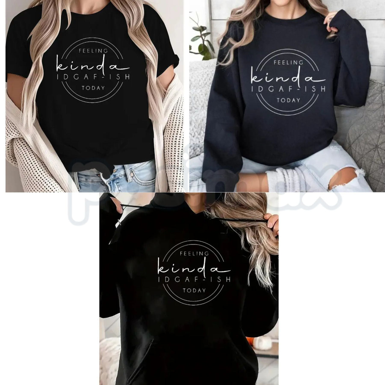Feeling Kinda IDGAF-ish Today Sweatshirt – Funny Sarcastic Hoodie & Mood Graphic T-Shirt