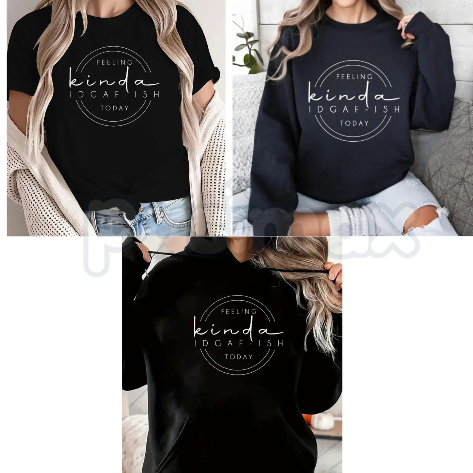 Feeling Kinda IDGAF-ish Today Sweatshirt – Funny Sarcastic Hoodie & Mood Graphic T-Shirt