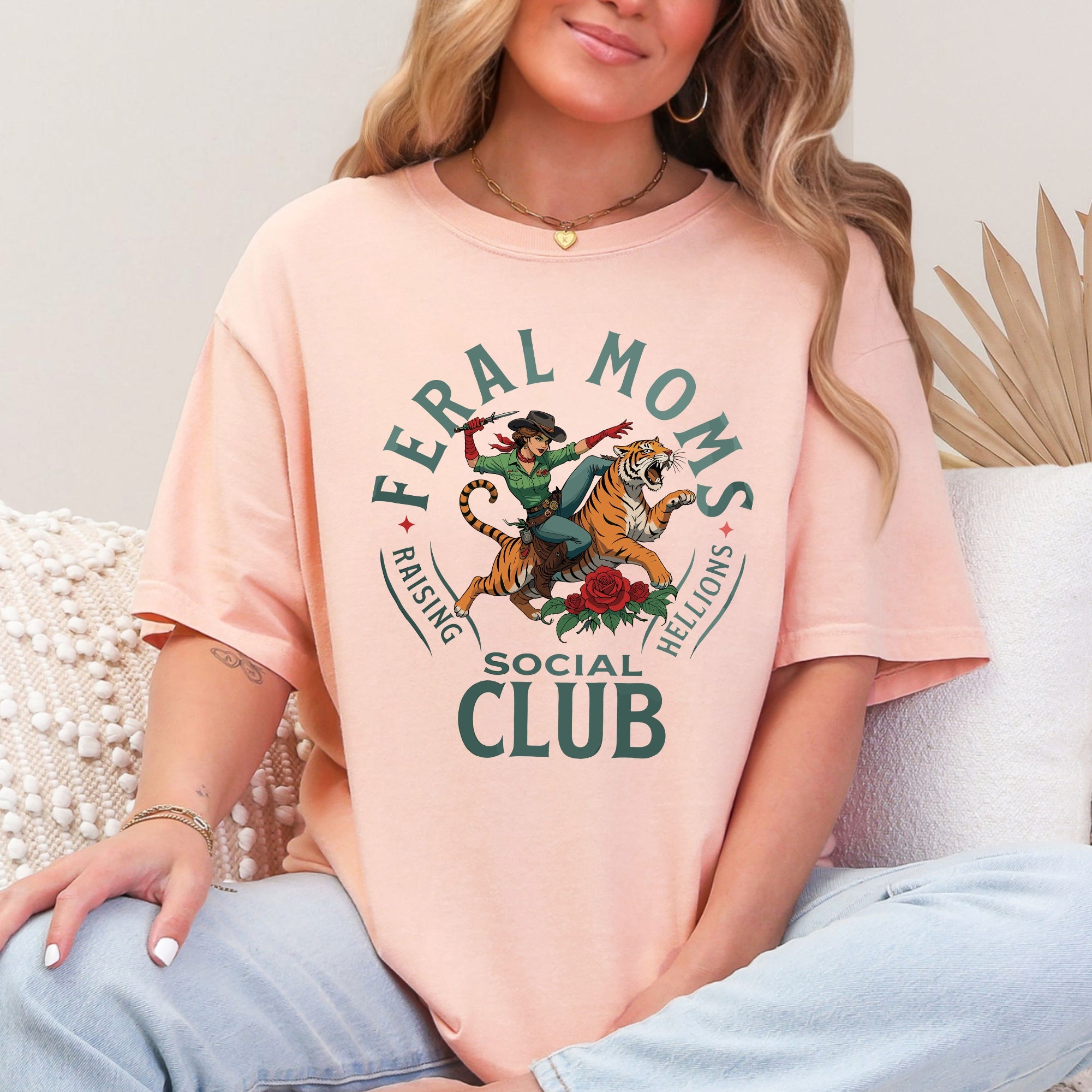 Feral Mom's Social Club Raising Hellions Tiger Mother's Day Limited Edition Comfort Colors Tee