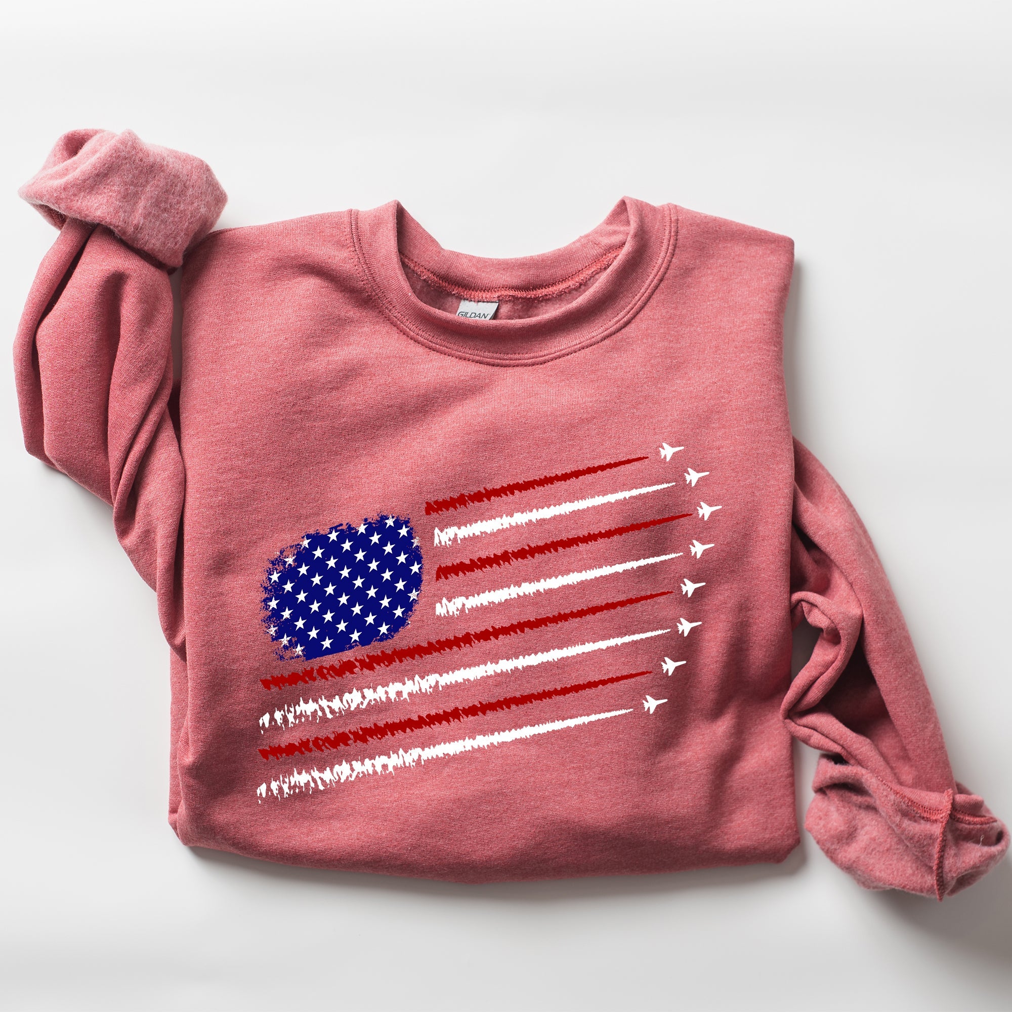 Fighter Jets Navy Air Force American Flag Graphic Premium Cozy Warm Fleece Patriotic Military Pride Edition Sweatshirt