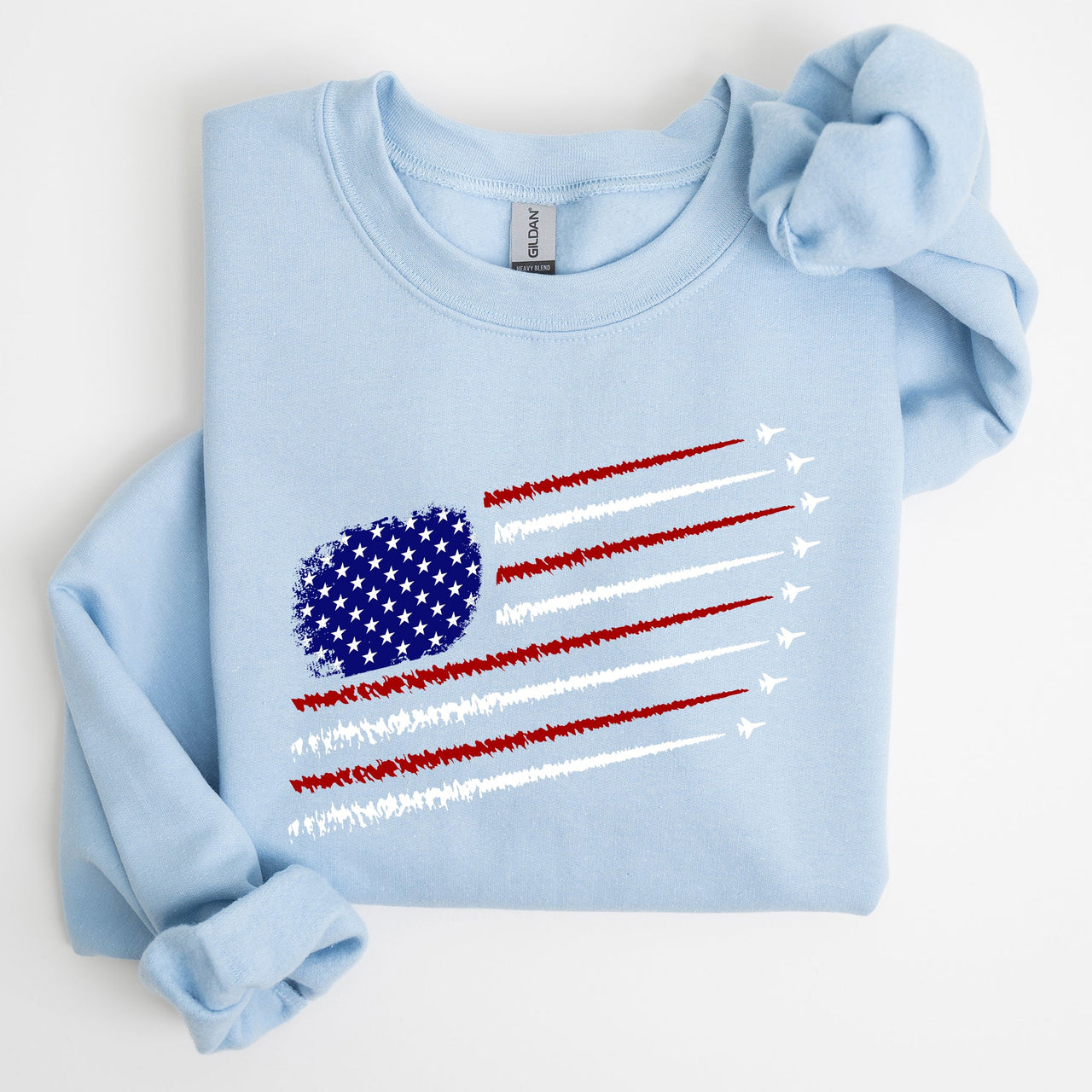 Fighter Jets Navy Air Force American Flag Graphic Premium Cozy Warm Fleece Patriotic Military Pride Edition Sweatshirt