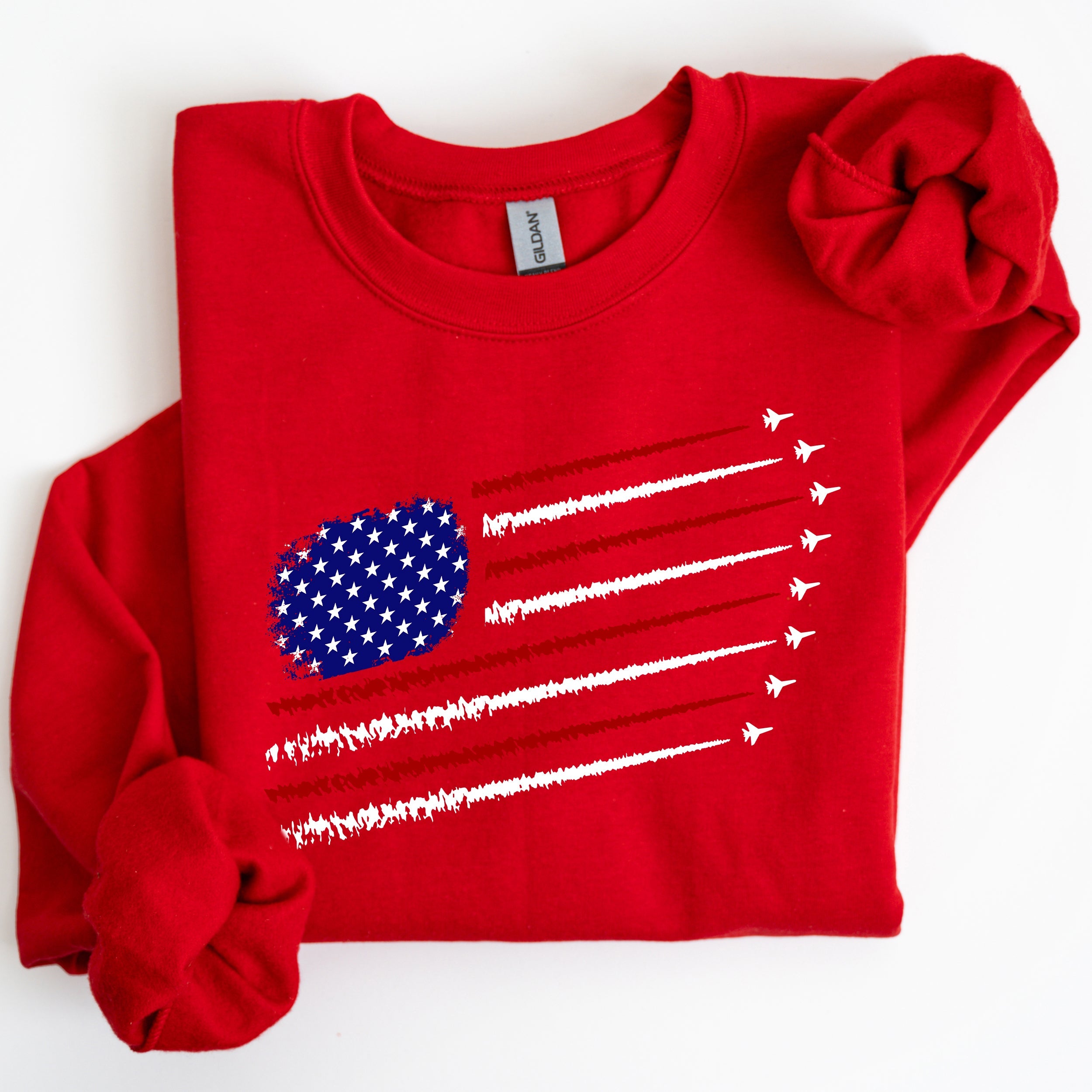 Fighter Jets Navy Air Force American Flag Graphic Premium Cozy Warm Fleece Patriotic Military Pride Edition Sweatshirt