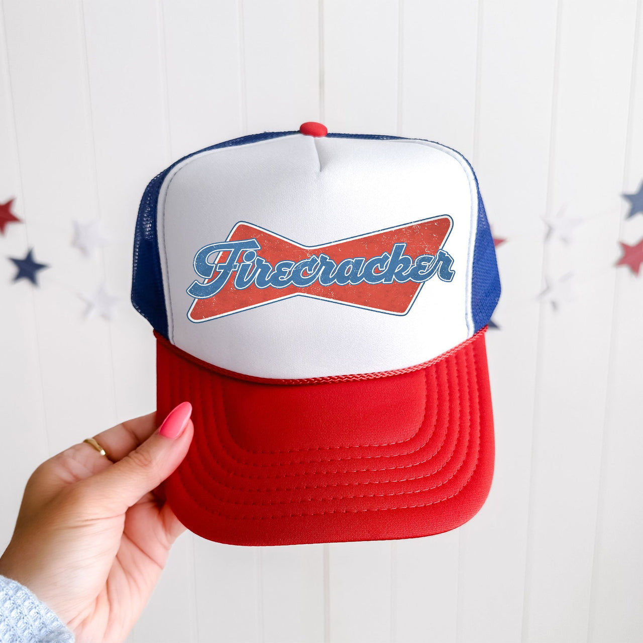 Firecracker Patriotic Fourth Of July Fireworks Theme Celebration Edition Snapback Trucker Hat