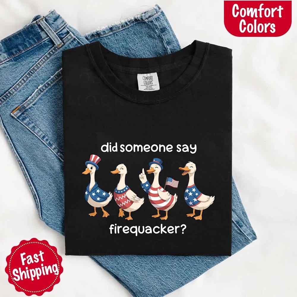 Firequacker USA Goose on the Loose Comfort Colors Tee