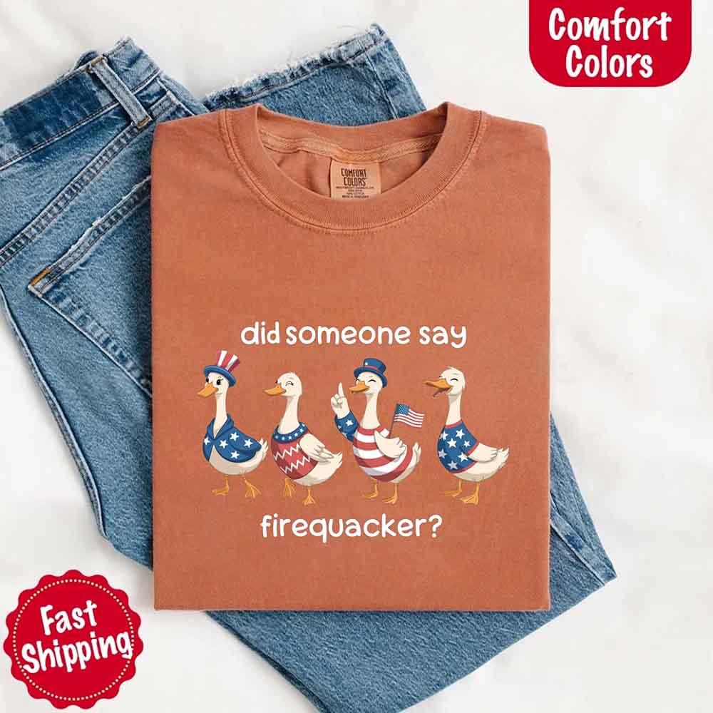 Firequacker USA Goose on the Loose Comfort Colors Tee