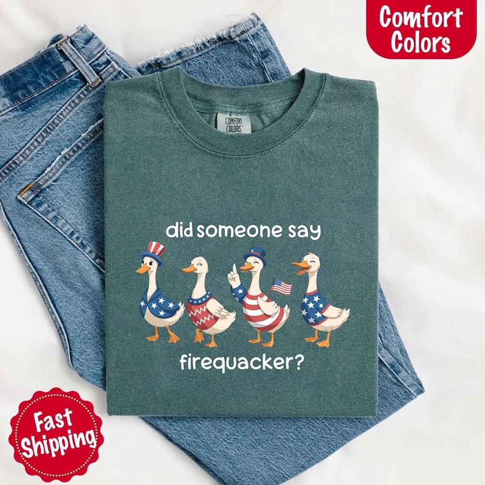 Firequacker USA Goose on the Loose Comfort Colors Tee
