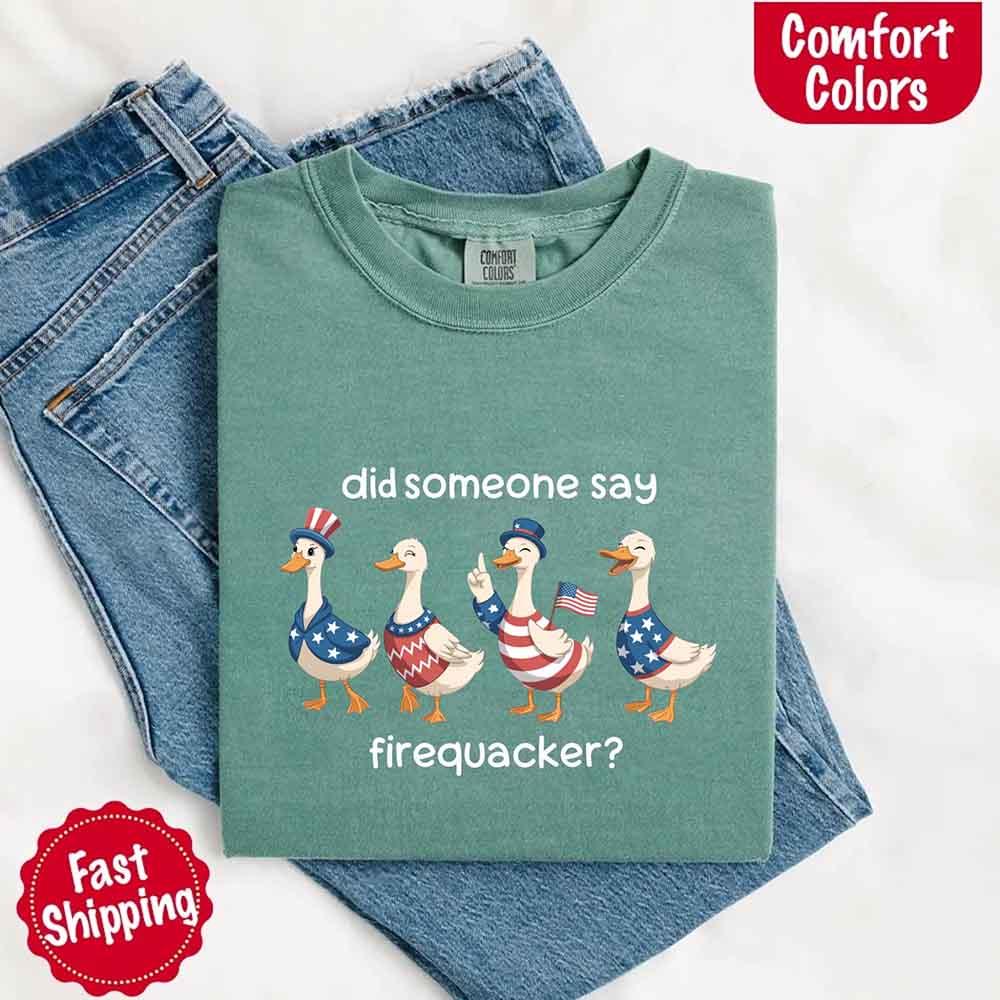 Firequacker USA Goose on the Loose Comfort Colors Tee