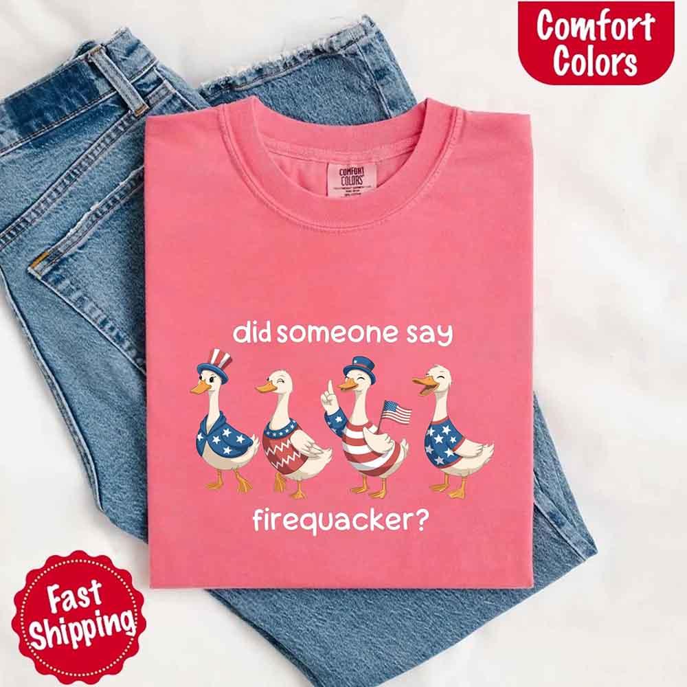 Firequacker USA Goose on the Loose Comfort Colors Tee